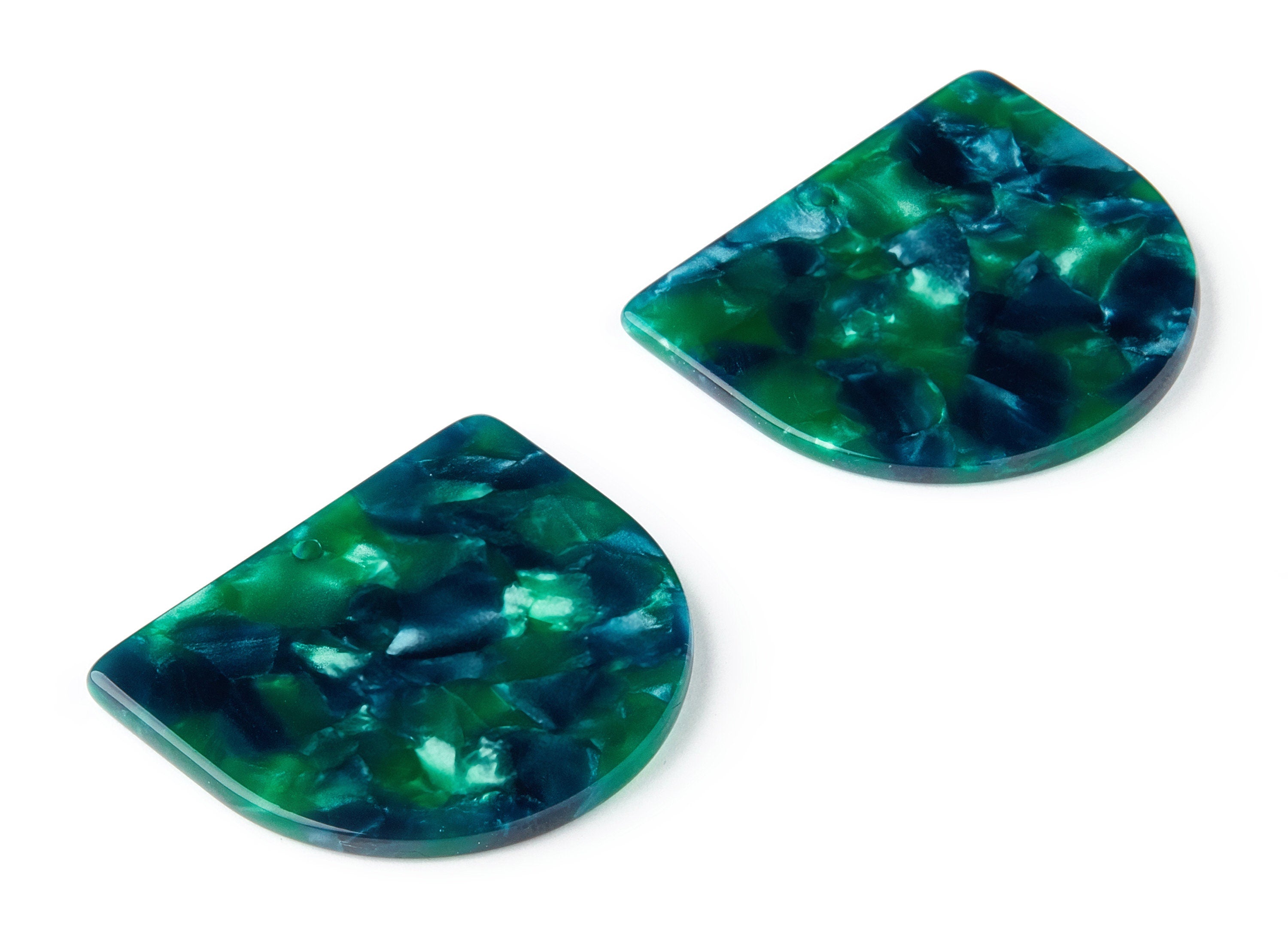 Acetate D Earring Charms - D Shaped Pendant - 1 Hole - Earring Findings - Jewelry Supplies - Color Code:A13 - 33.4x29.2x2.5mm - AC1094AG - DOMEDBAZAAR