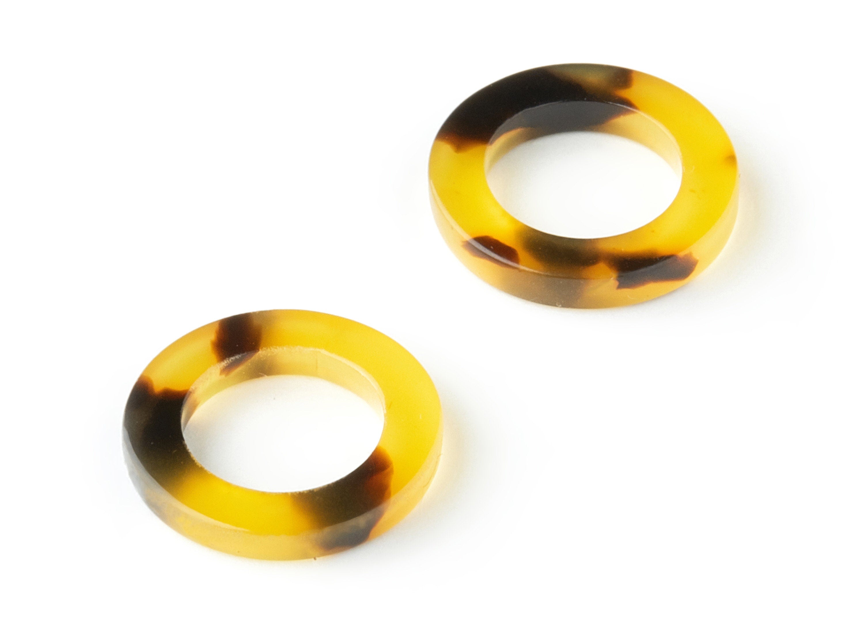 Acetate Acrylic Earring Charm - Tortoise Shell Earrings - Circle Shaped Charms - Jewelry Supplies - Color Code:A02 - 15x15x2.7mm - AC1152CC - DOMEDBAZAAR