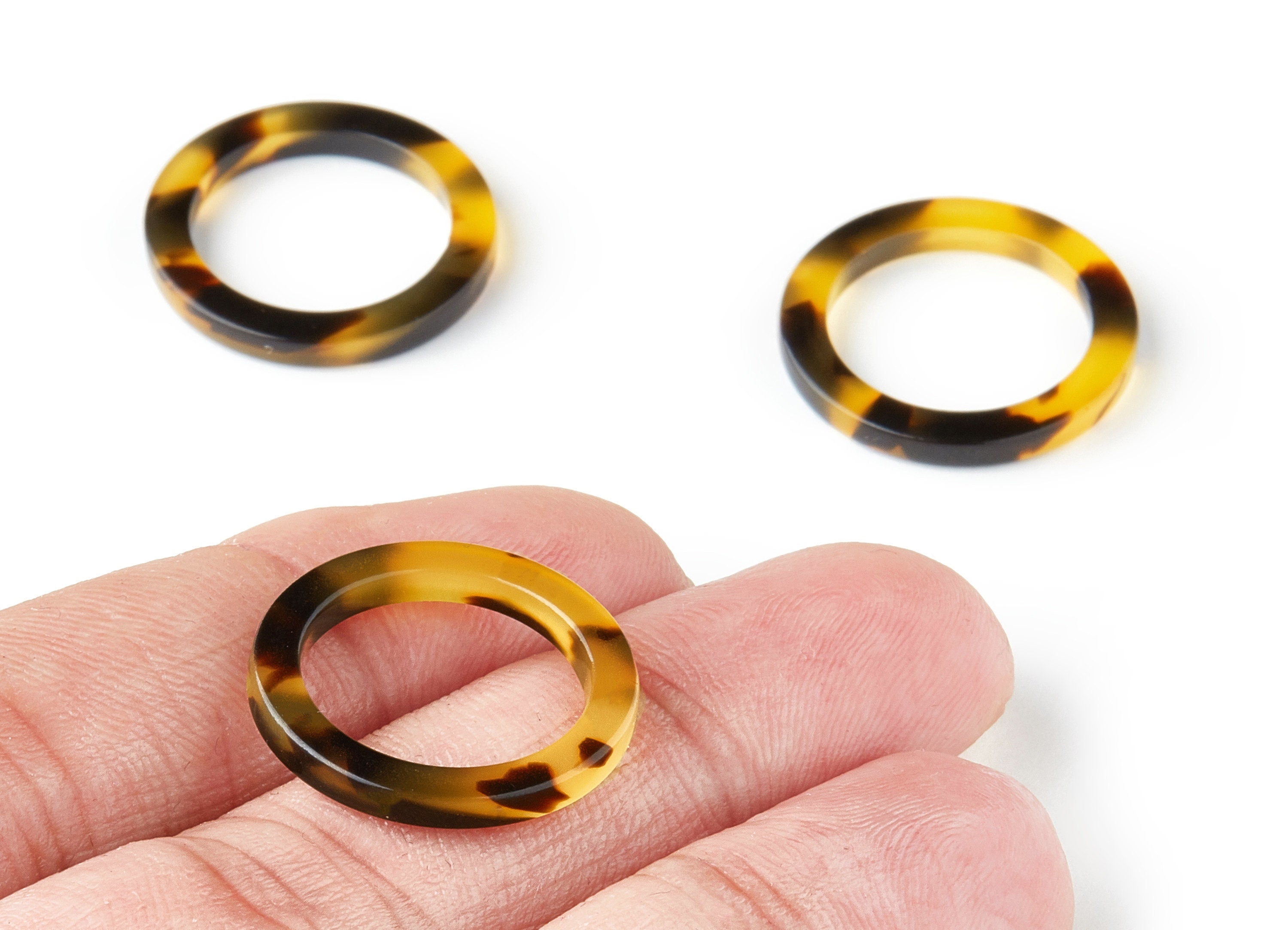 Acetate Acrylic Earring Charm - Tortoise Shell Earrings - Circle Charms and Pendant - Color Code:A02 - 21.18x21.18x2.75mm - AC1153CC - DOMEDBAZAAR