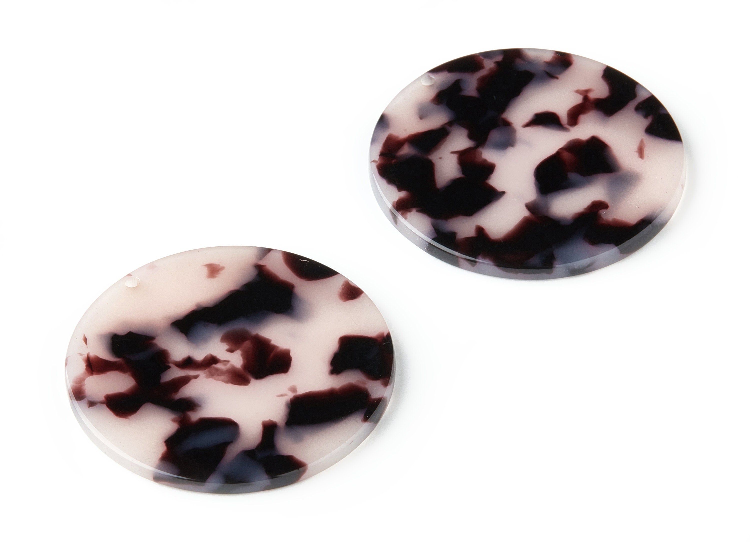 Acetate Acrylic Earring Charms - Blonde Tortoise Shell Earrings - Coin Shaped Pendant - Color Code: A06 - 37.57x37.57x2.55mm - AC1573-A06 - DOMEDBAZAAR