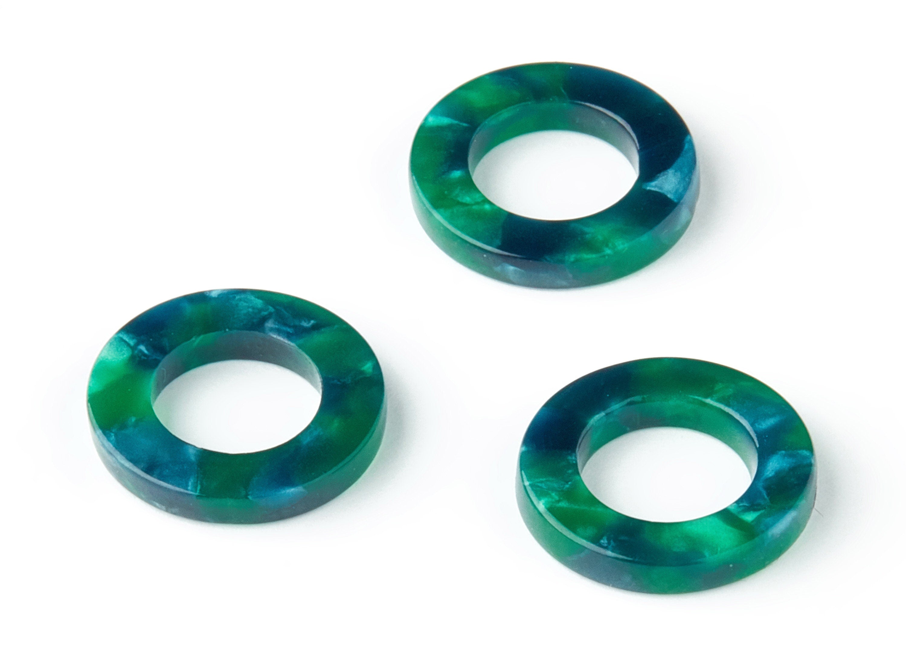 Acetate Hoop Earring Charm - Circle Shaped Charms - Earring Findings - Jewelry Supplies - Color Code:A13 - 15.9x15.9x2.66mm - AC1117CC - DOMEDBAZAAR
