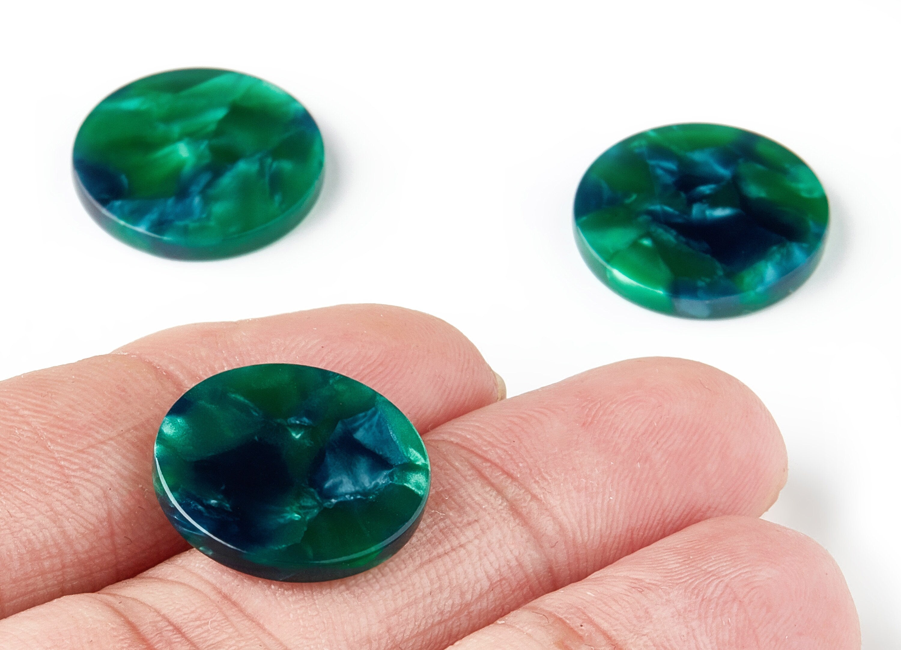 Acetate Round Earring Charms - Coin Shaped Pendant - Earring Findings - Jewelry Supplies - Color Code: A13 - 18.5x18.5x2.57mm - AC1433A - DOMEDBAZAAR