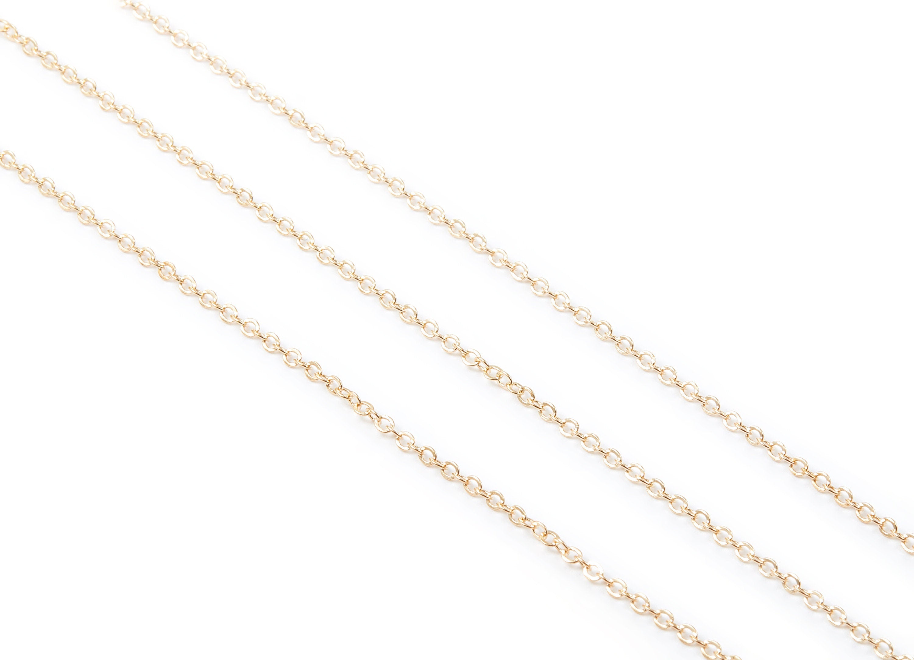Flat Soldered Cable Chain - Brass Chain - KC Gold Tone Plated - Brass Soldered Link Chain - 0.08&quot; x 0.07&quot; x 0.01&quot; - CC1041B-KC - DOMEDBAZAAR