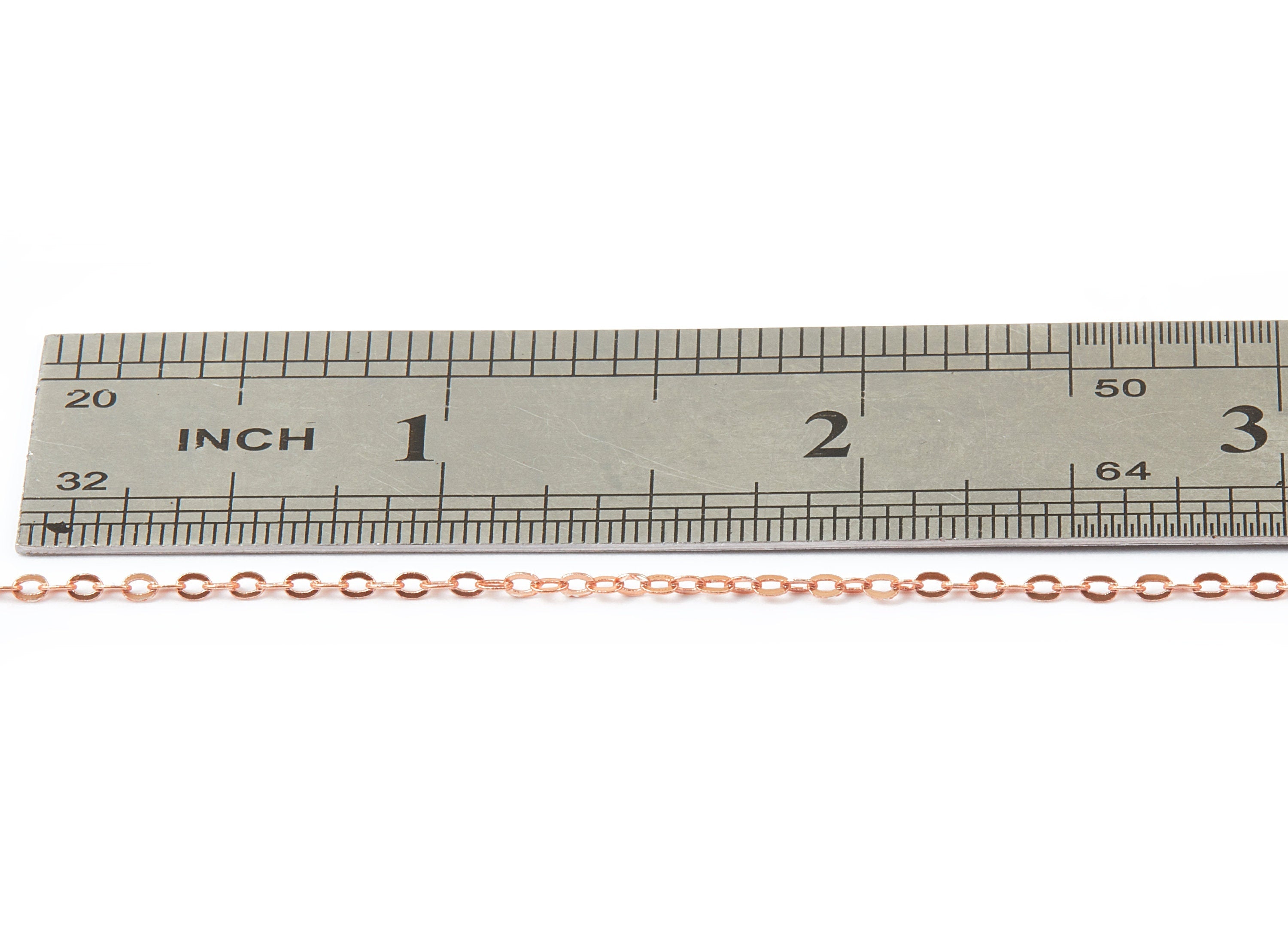 Flat Soldered Cable Chain - Brass Chain - Rose Tone Plated - Brass Soldered Link Chain - 0.09&quot; x 0.06&quot; x 0.01&quot; - CC1041B-R - DOMEDBAZAAR