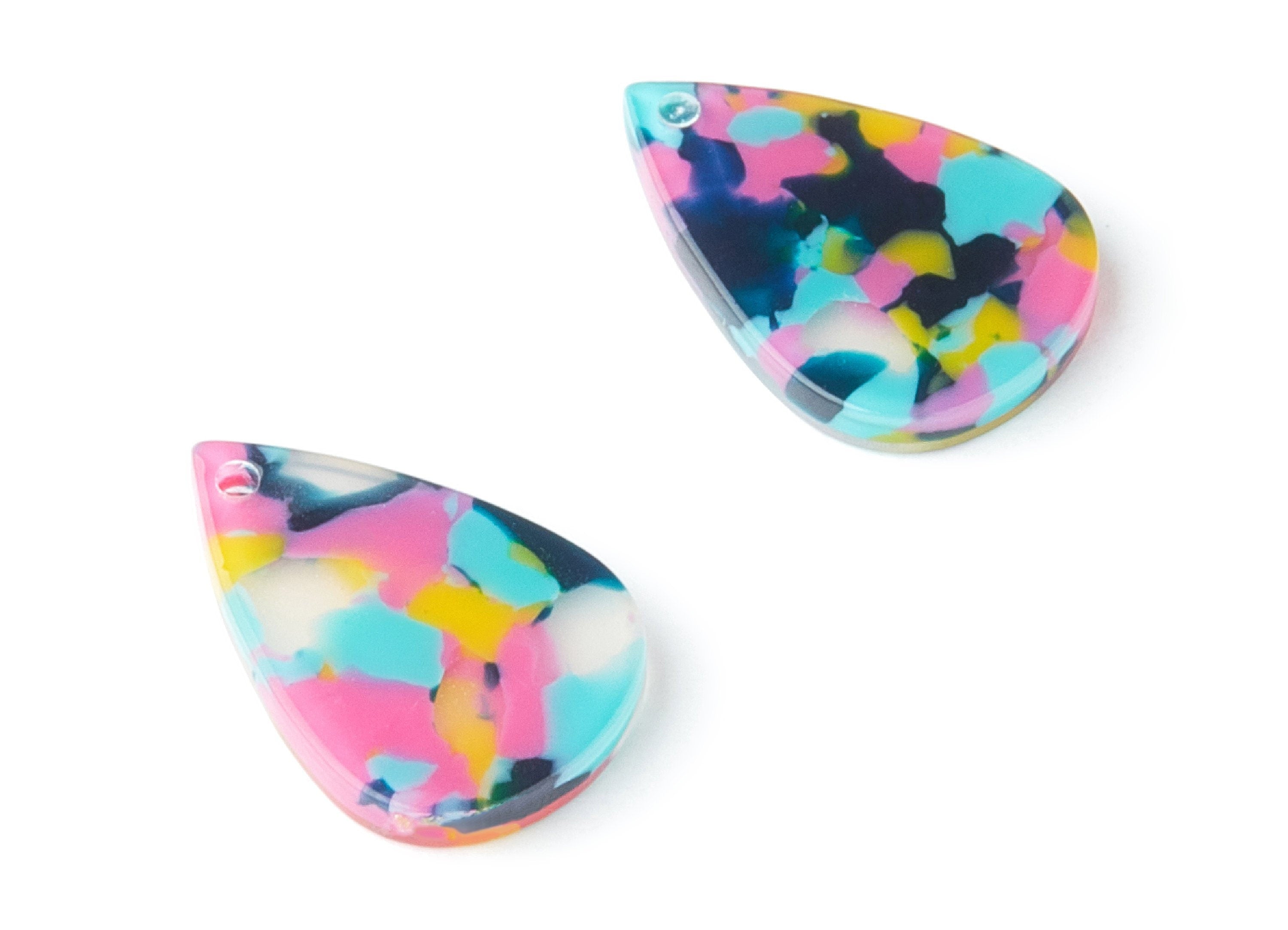 Acetate Drop Charms - Drop Earrings and Pendant - Earring Findings - Jewelry Supplies - Color Code:A111 - 21x15x2.5mm - AC1024J - DOMEDBAZAAR