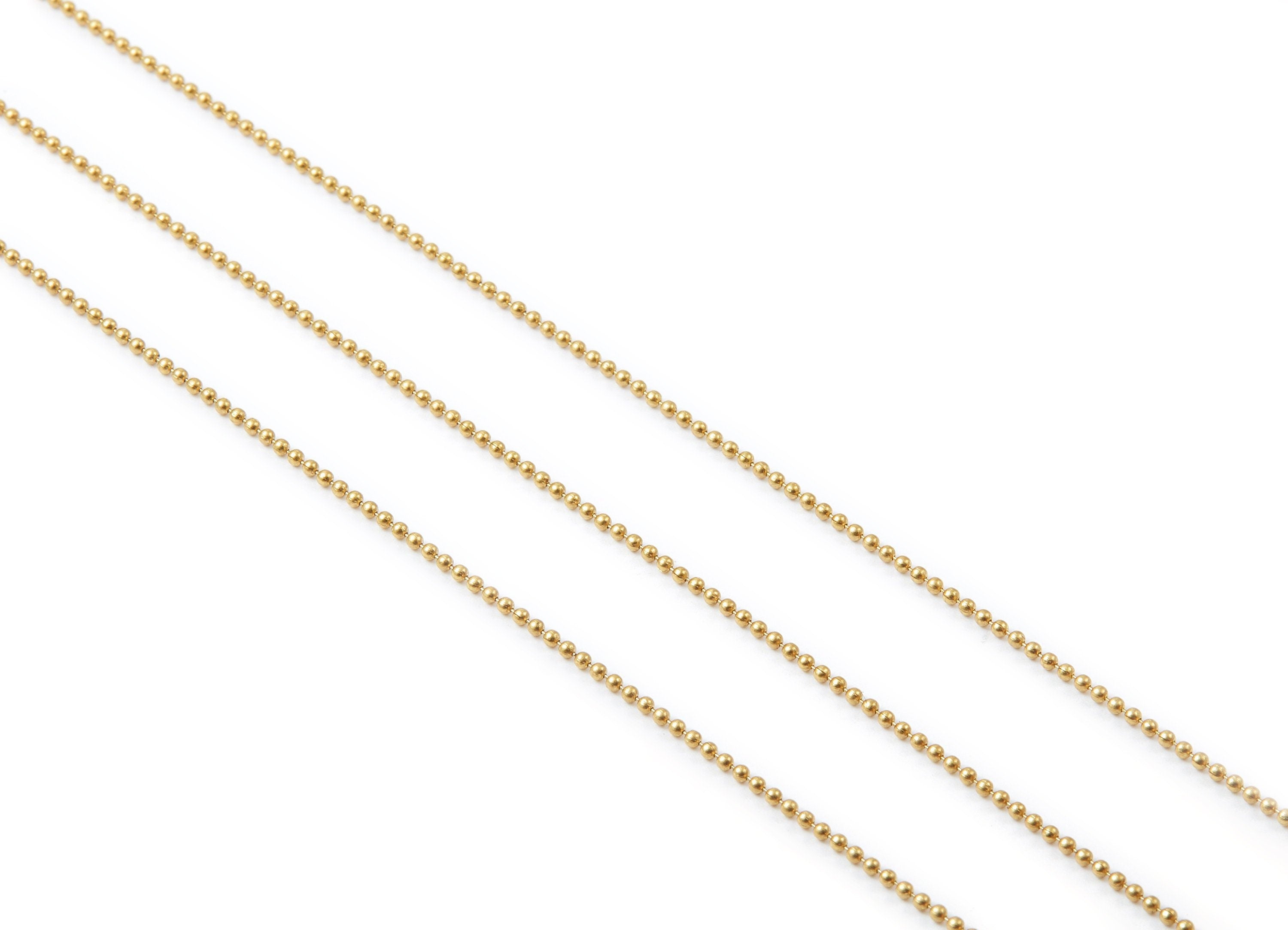Tiny Ball Chain -Raw Brass Chain - Raw Brass - 0.045&quot; - for Necklace Bracelet Earing Jewellery Making - CC1045RB - DOMEDBAZAAR