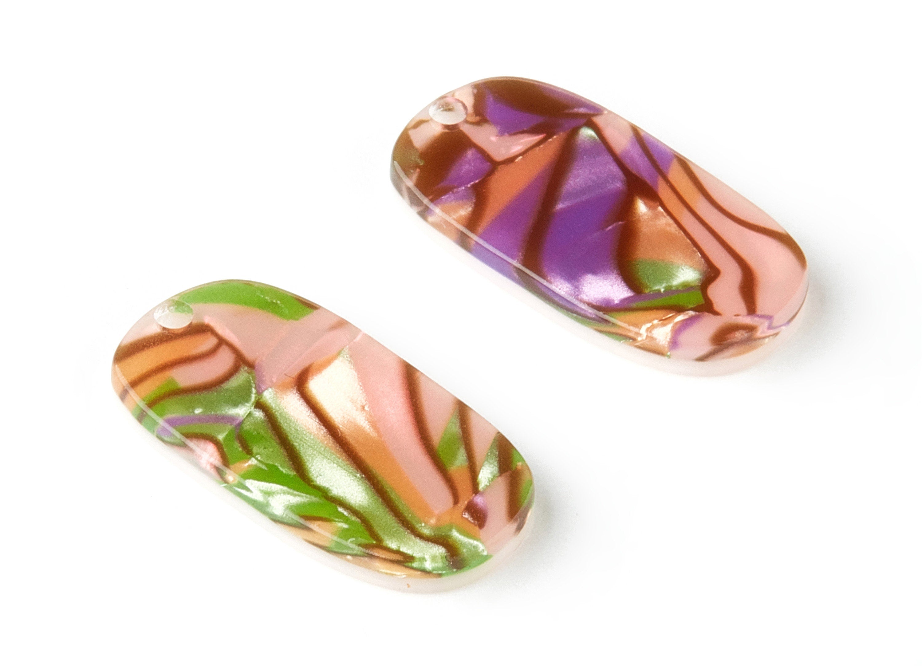Acetate Oval Charms - Oval Earring and Pendant - Earring Findings - Jewelry Supplys - Color Code: A289 - 24.26x12.88x2.56mm - AC1600-A289 - DOMEDBAZAAR