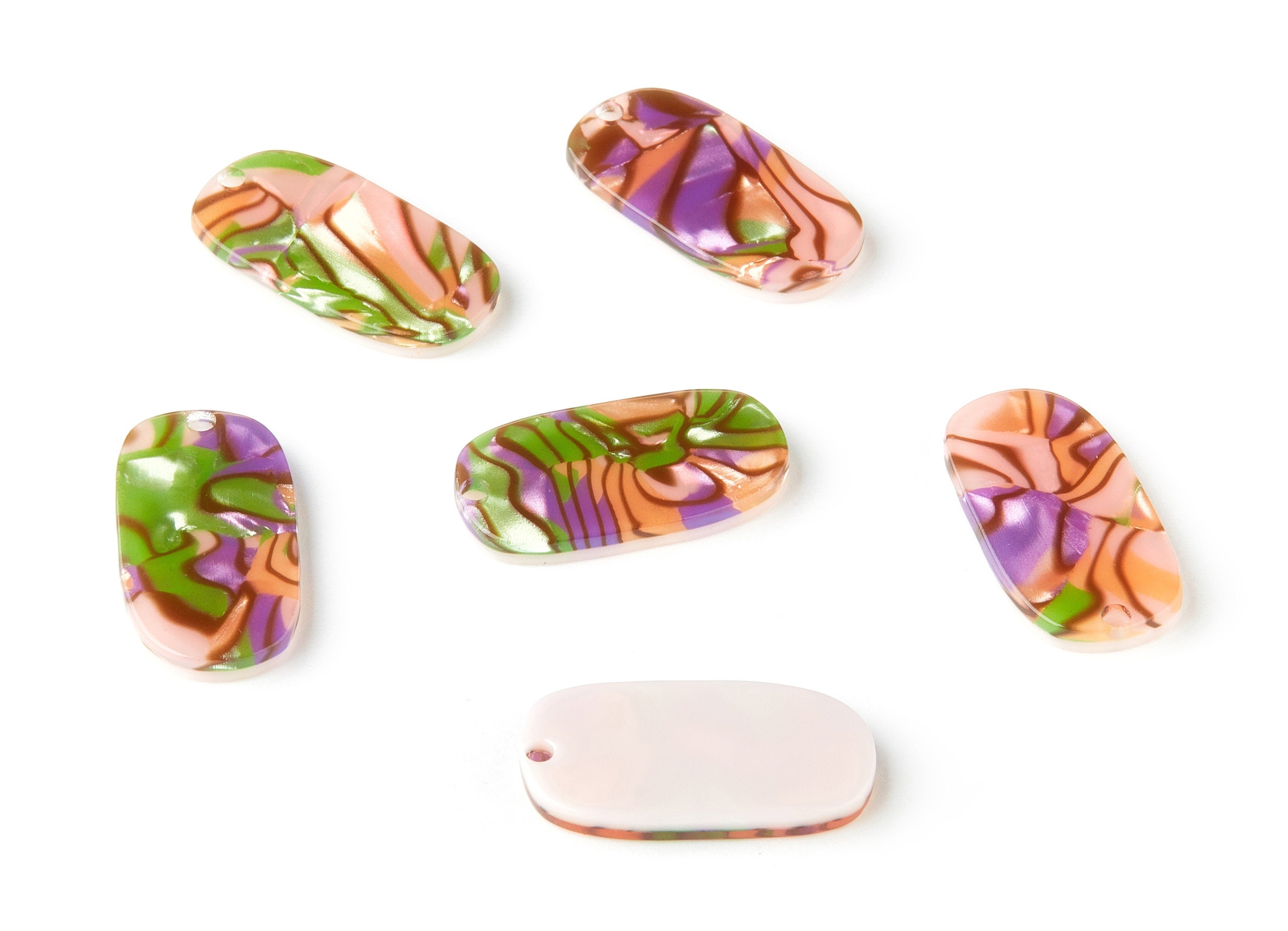 Acetate Oval Charms - Oval Earring and Pendant - Earring Findings - Jewelry Supplys - Color Code: A289 - 24.26x12.88x2.56mm - AC1600-A289 - DOMEDBAZAAR