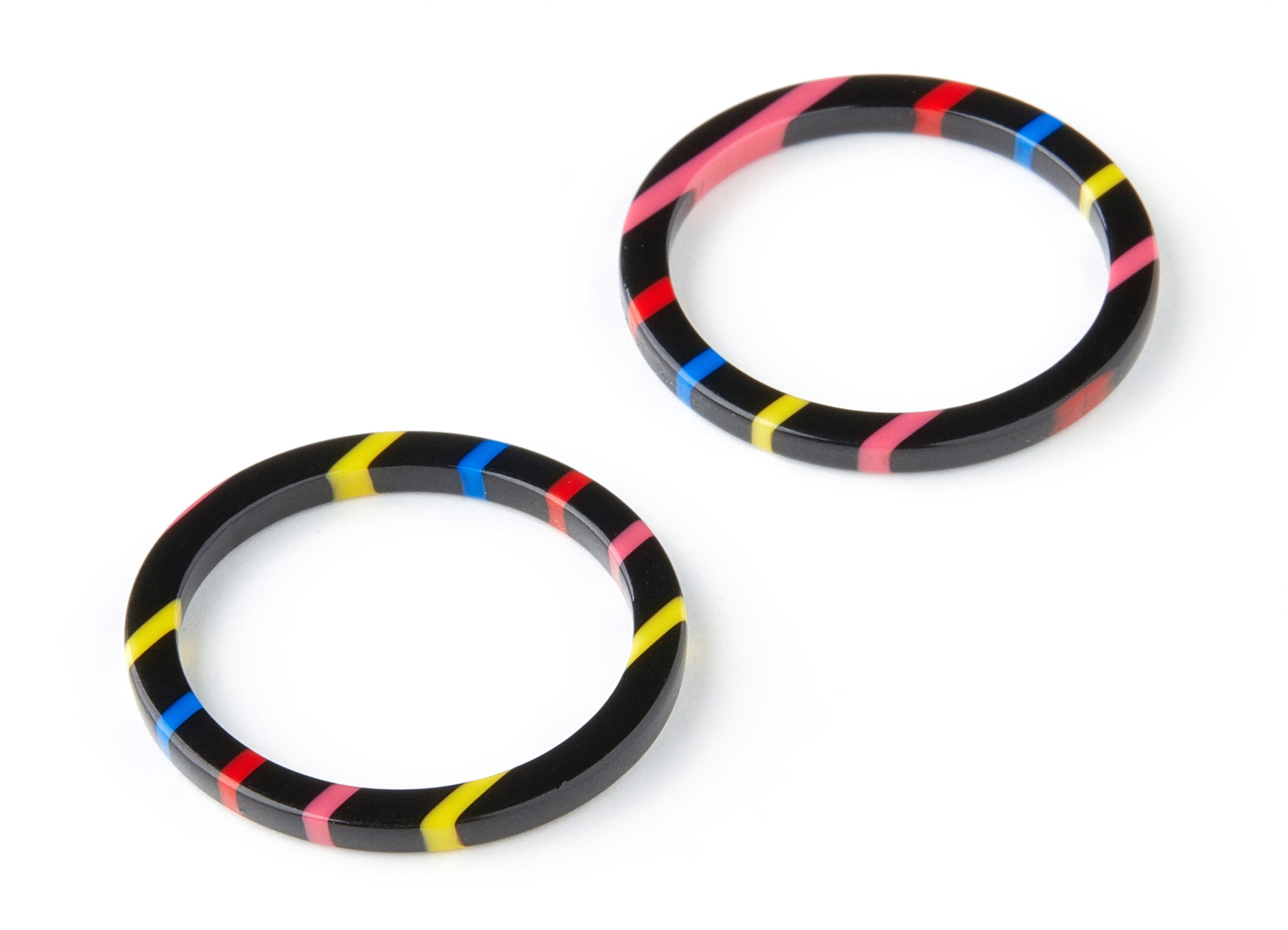 Acetate Circle Earring Charms - Circle Shaped Pendant - Earring Findings - Jewelry Supplies - Color Code: A141 - 29.5x29.5x2.75mm - AC1194B - DOMEDBAZAAR