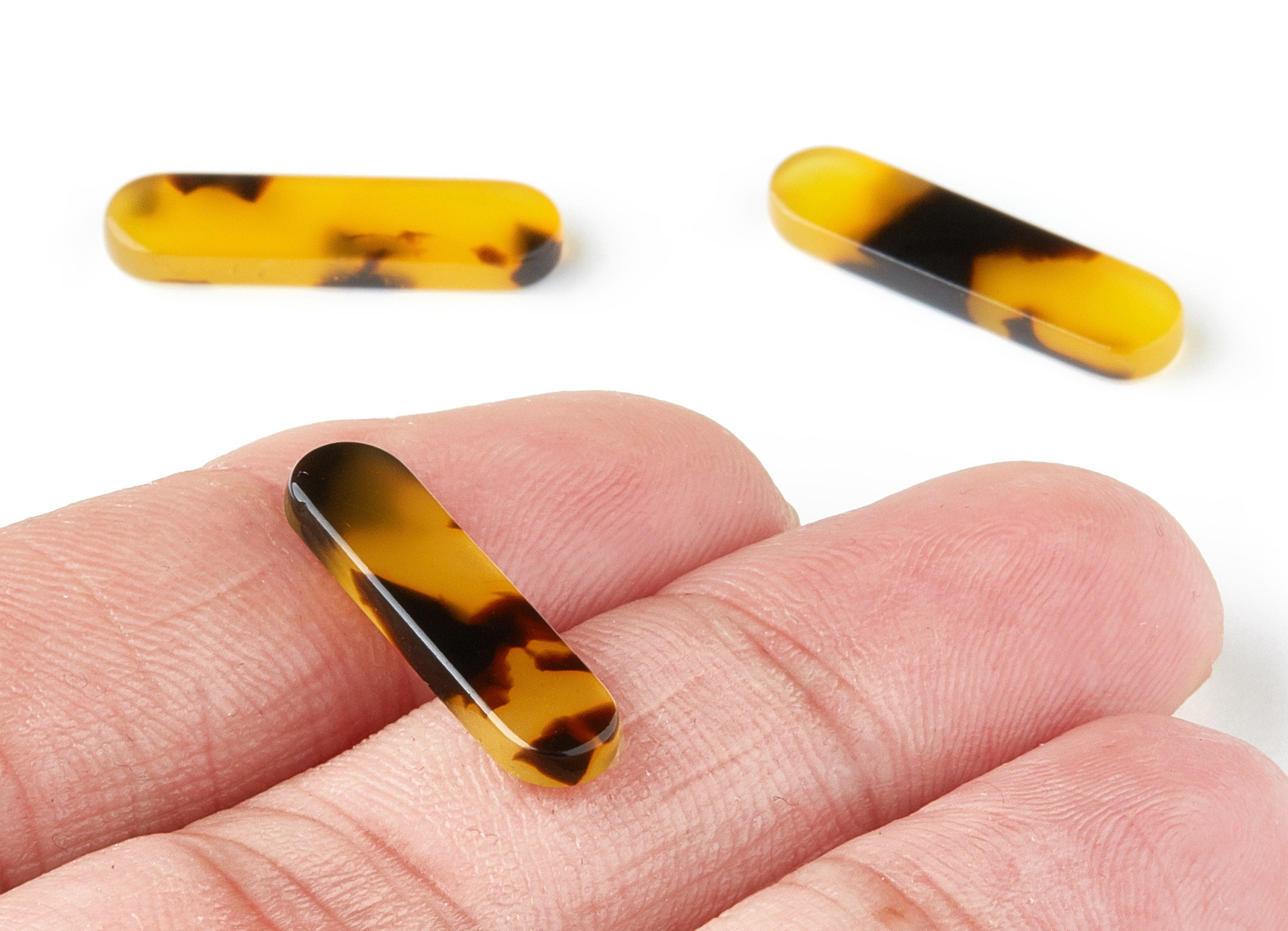 Acetate Acrylic Earring Charm - Tortoise Shell Earring - Bar Pendant - Jewelry Making Supplies - Color Code:A02 - 21.68x5.82x2.53mm - AC1430 - DOMEDBAZAAR