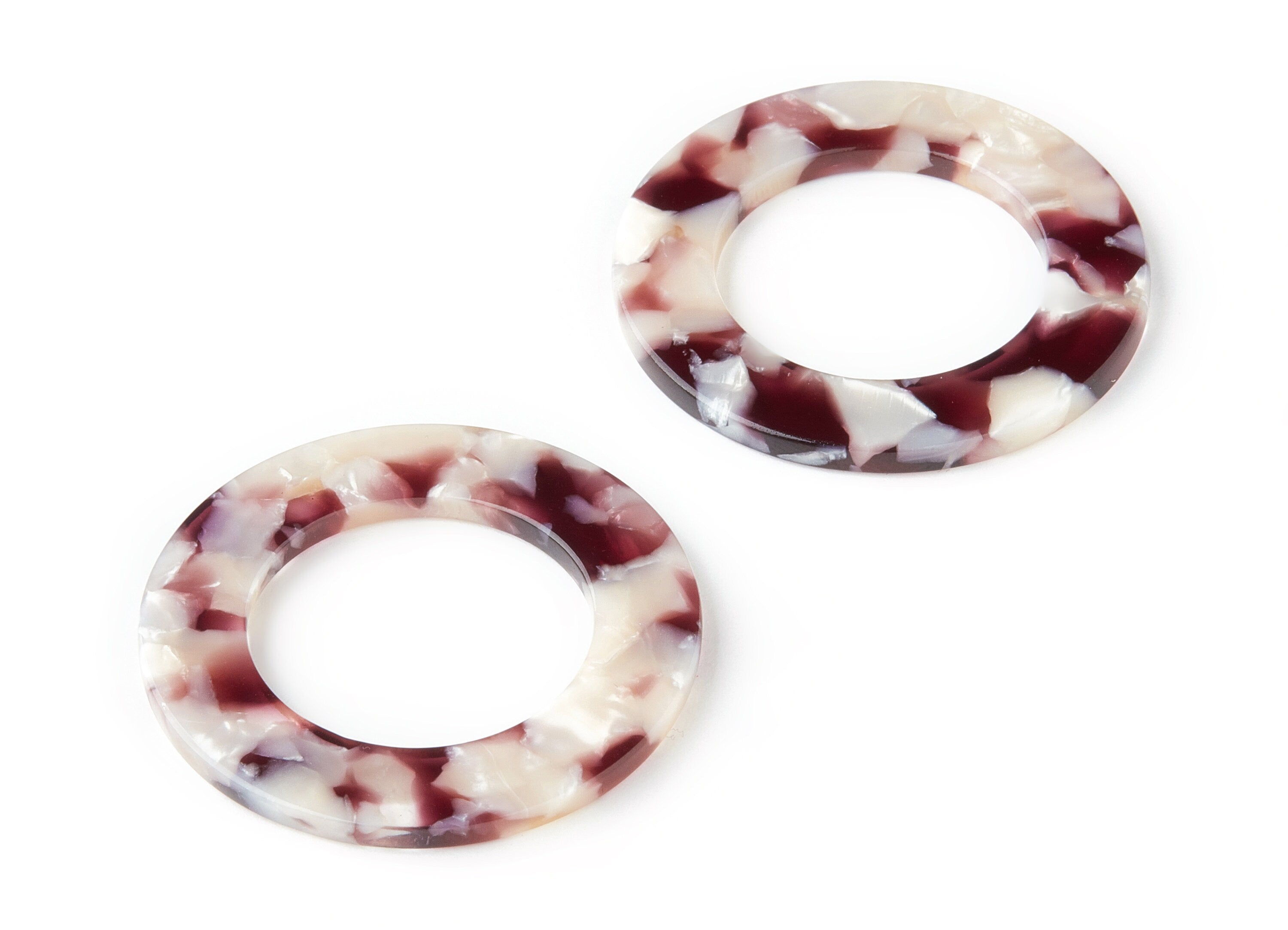 Acetate Circle Charms - Circle Earrings & Pendant - Earring Findings - No Hole - Color Code: A42 - 39.8x39.8x2.55mm - AC1070G2 - DOMEDBAZAAR