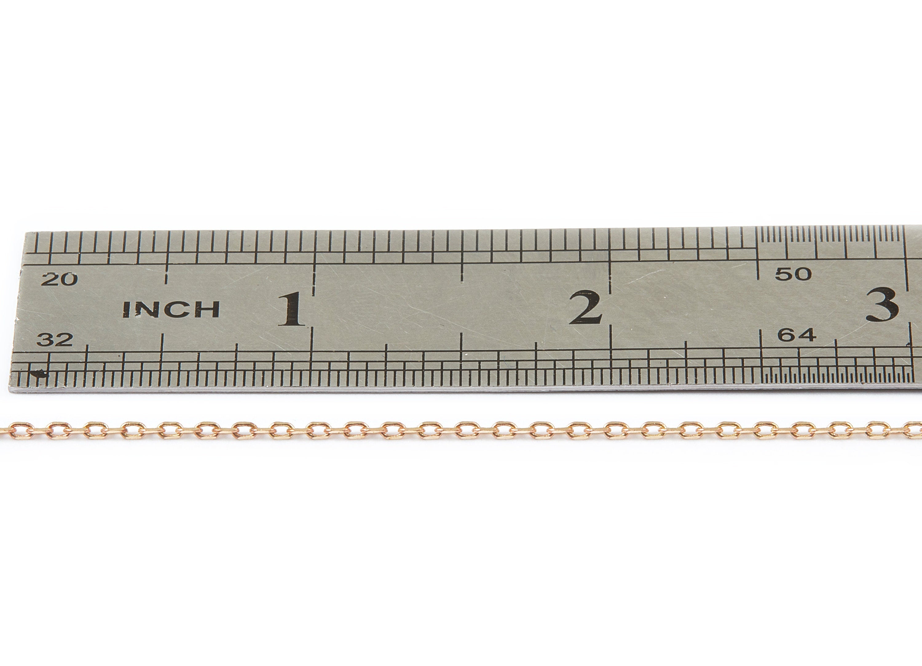 Faceted Soldered Flat Cable Chain - Raw Brass Chain -  Solder Tiny Chain - 0.09&quot;&quot; x 0.06&quot;&quot; x 0.02&quot; - CC1065 - DOMEDBAZAAR