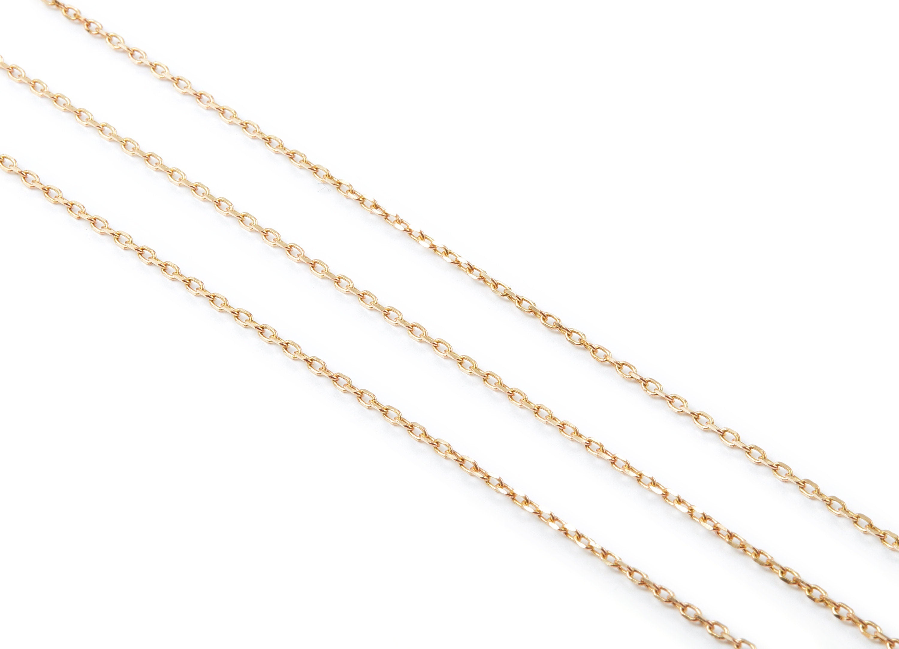 Faceted Soldered Flat Cable Chain - Raw Brass Chain -  Solder Tiny Chain - 0.09&quot;&quot; x 0.06&quot;&quot; x 0.02&quot; - CC1065 - DOMEDBAZAAR