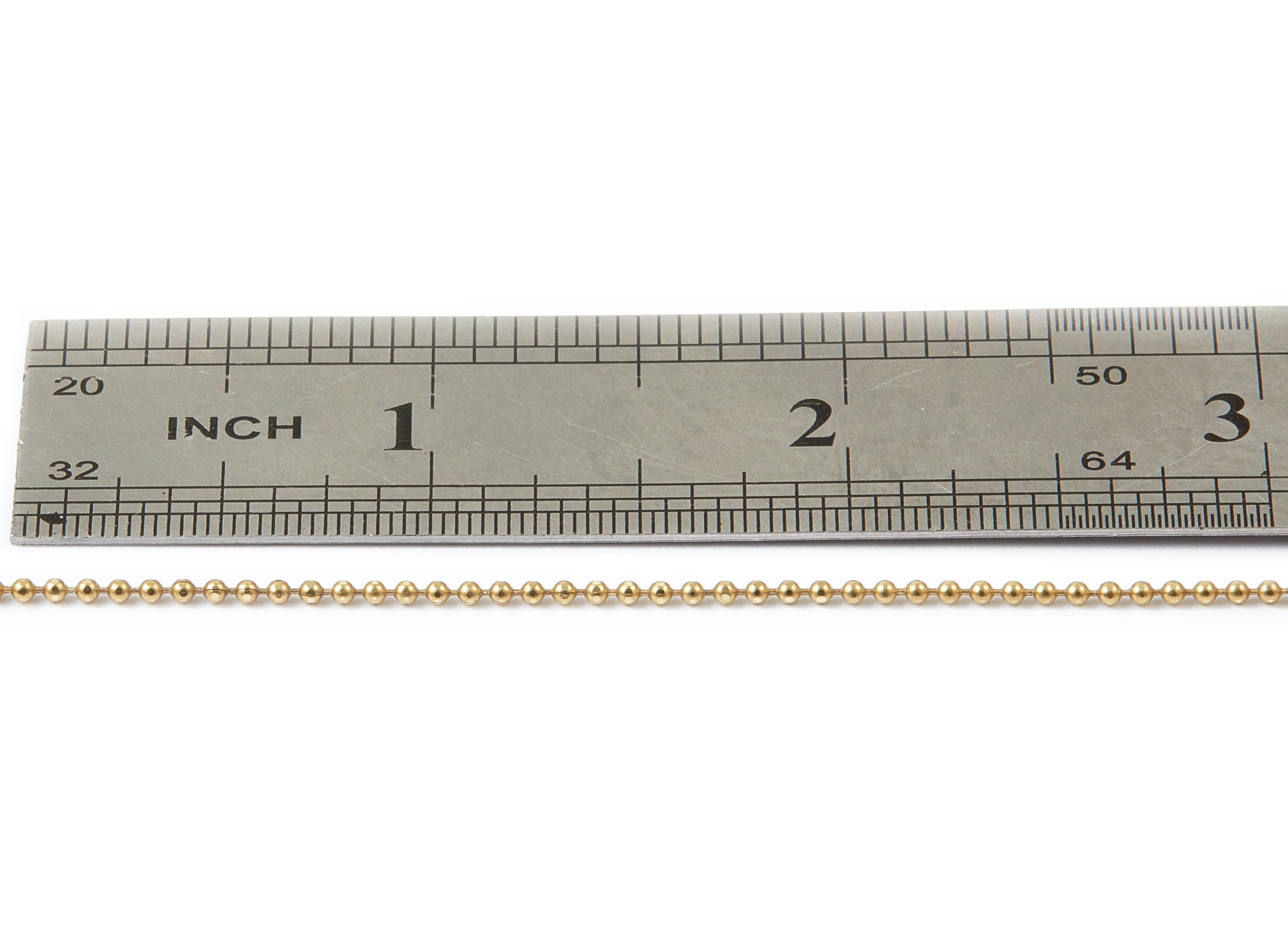 Tiny Ball Chain -Raw Brass Chain - Raw Brass - 0.06&quot; x 0.06&quot; - for Necklace Bracelet Earing Jewellery Making - CC1059RB - DOMEDBAZAAR