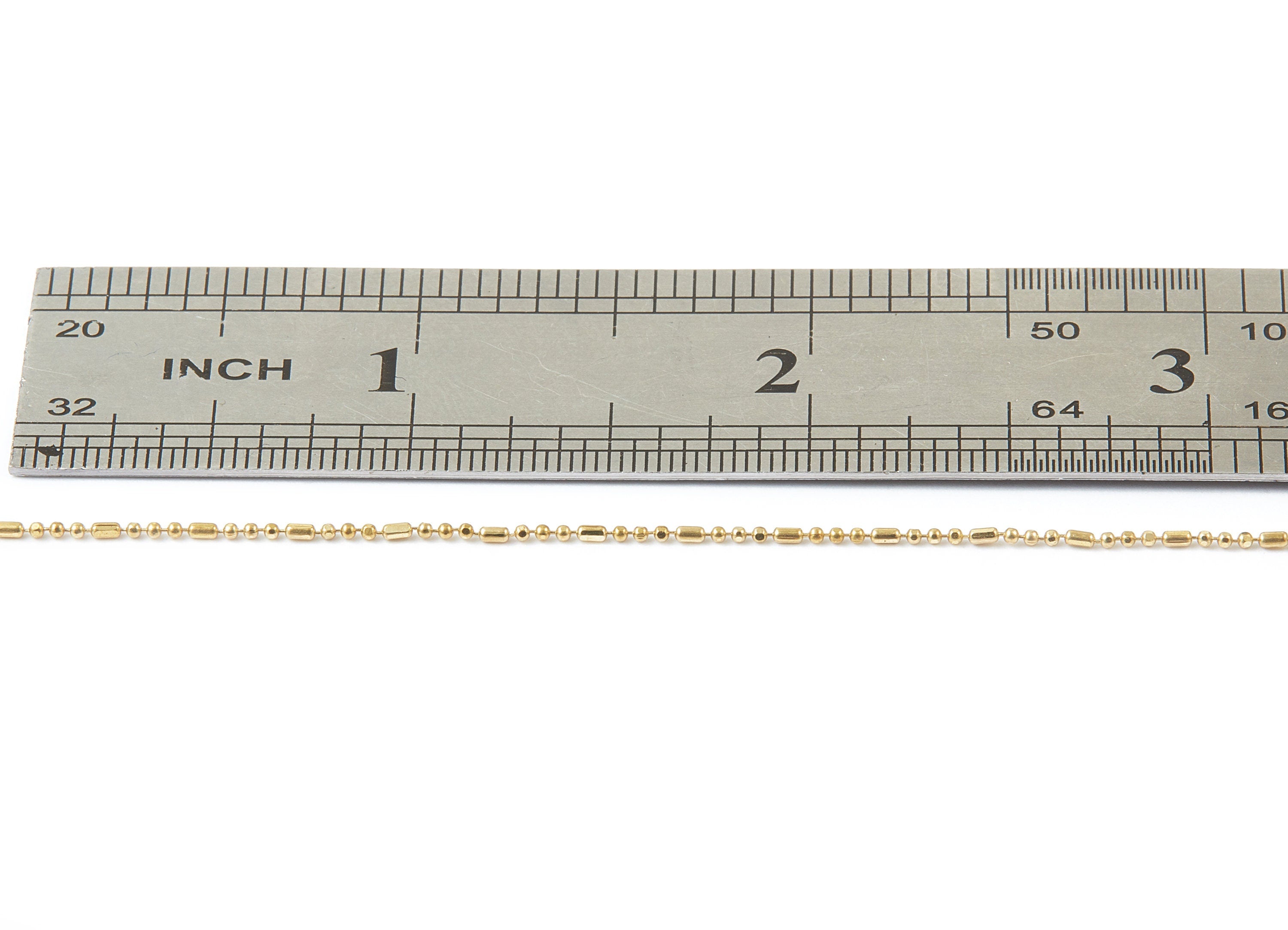 Faceted Bar Ball Chain -Raw Brass Chain - Raw Brass Faceted Tiny Bar Ball Chain - 0.04&quot; x 0.08&quot; x 0.04&quot; - CC1072 - DOMEDBAZAAR