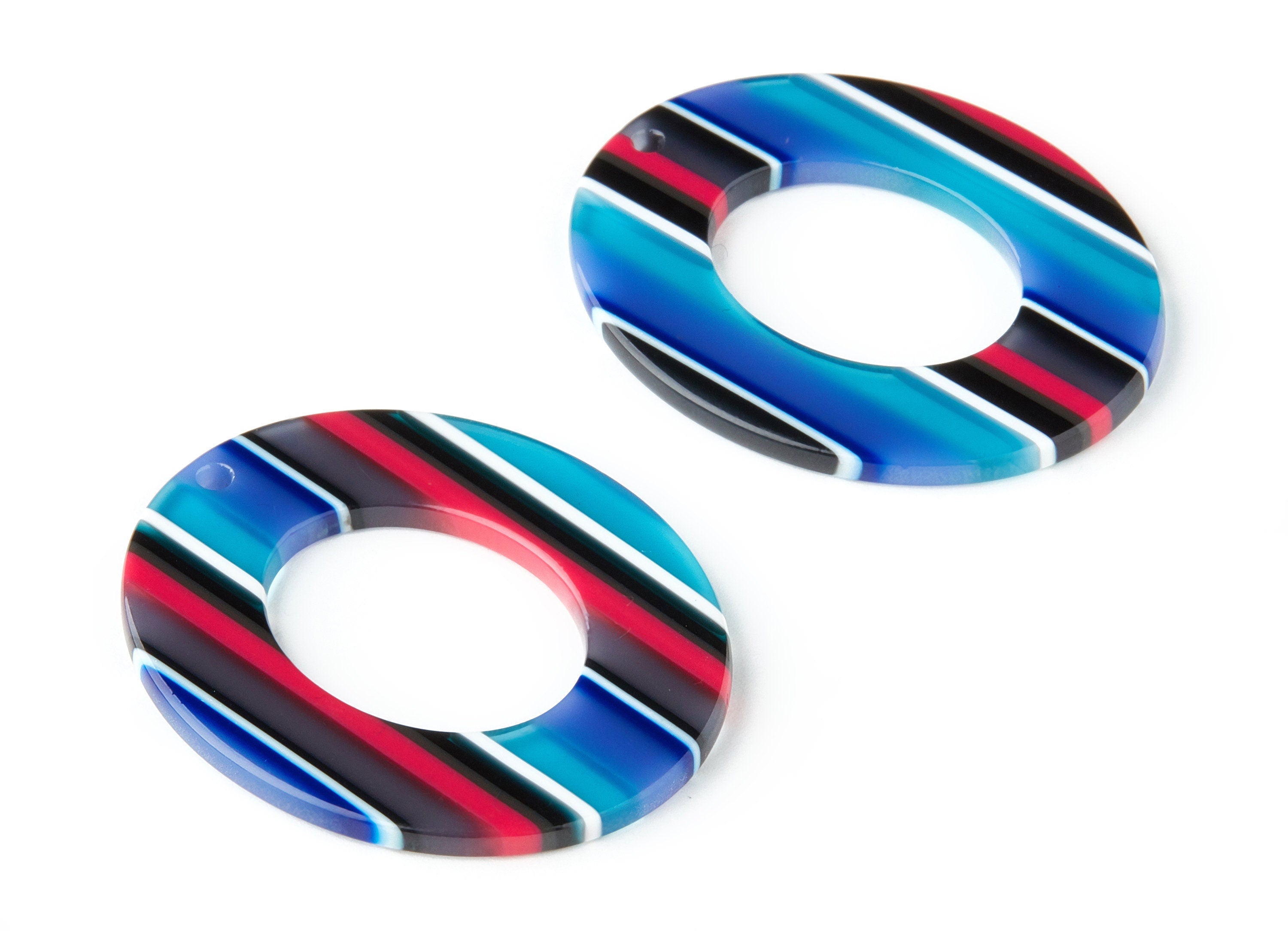 Acetate Oval Earring Charms - Acrylic Oval Pendant - Earring Findings - Jewelry Supplies - Color Code: A146 - 41.9x34.87x2.62mm - AC1202C - DOMEDBAZAAR