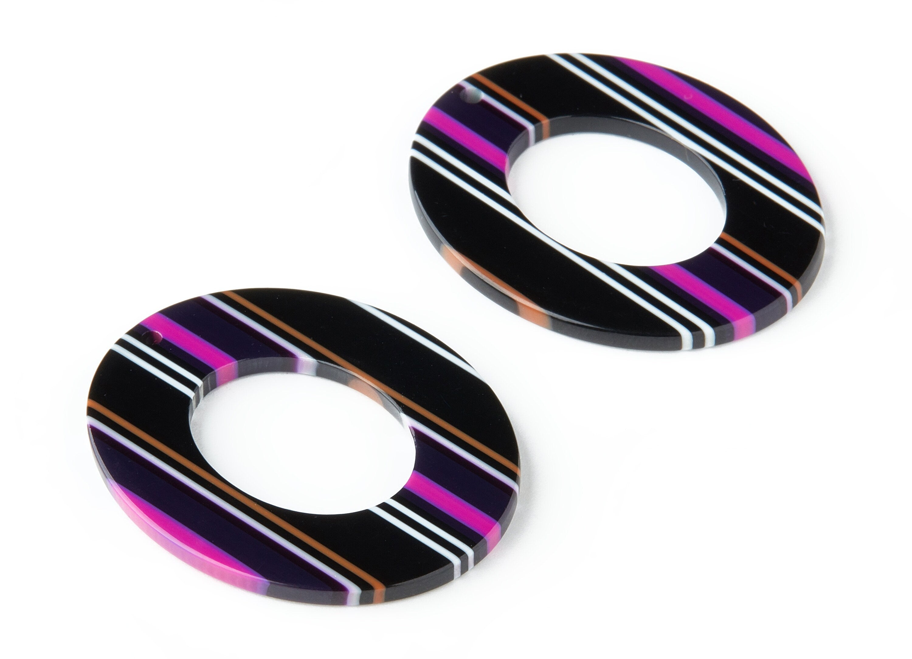 Acetate Oval Earring Charms - Acrylic Oval Pendant - Earring Findings - Jewelry Supplies - Color Code: A149 - 41.9x34.87x2.62mm - AC1202F - DOMEDBAZAAR