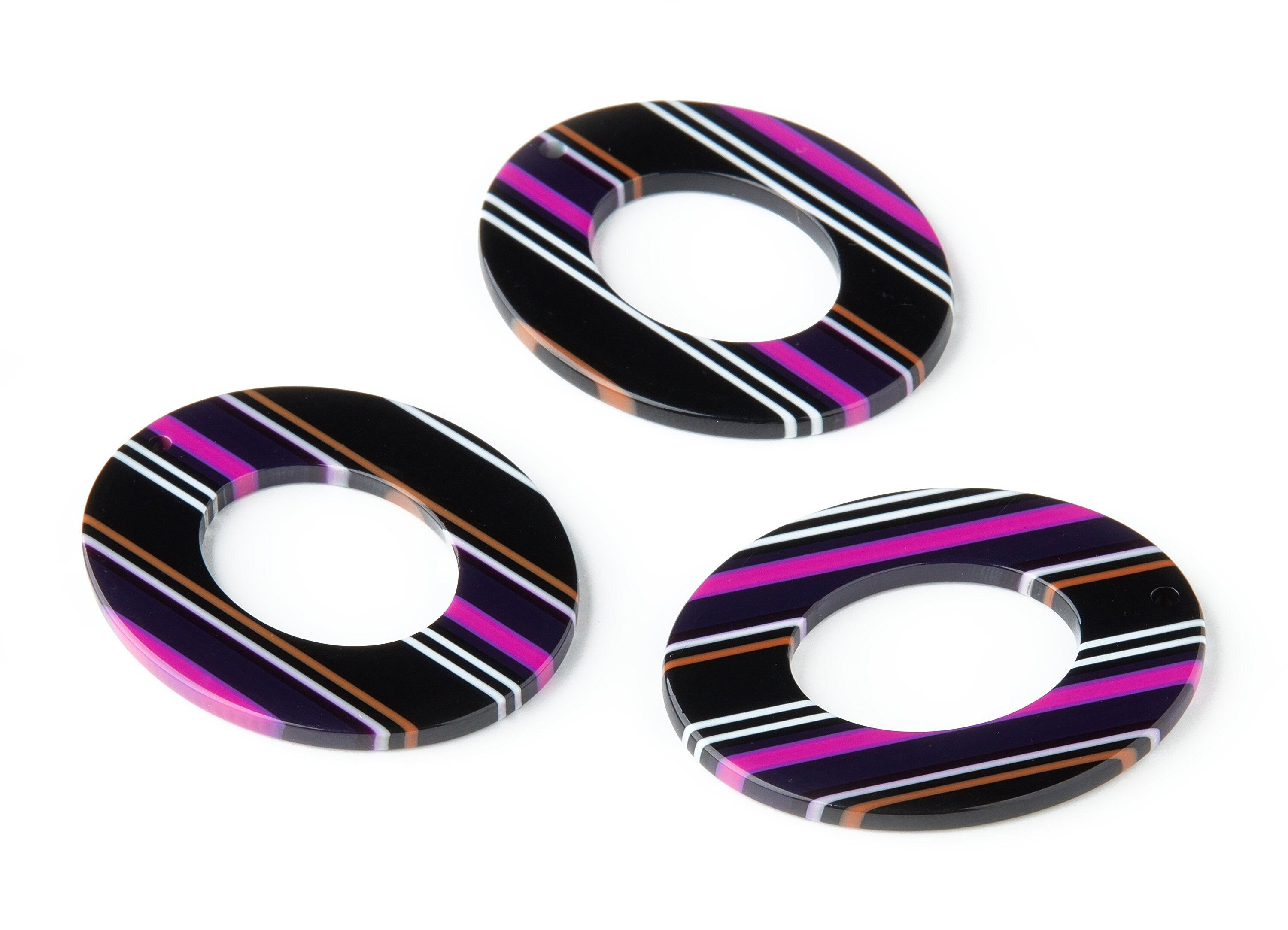 Acetate Oval Earring Charms - Acrylic Oval Pendant - Earring Findings - Jewelry Supplies - Color Code: A149 - 41.9x34.87x2.62mm - AC1202F - DOMEDBAZAAR