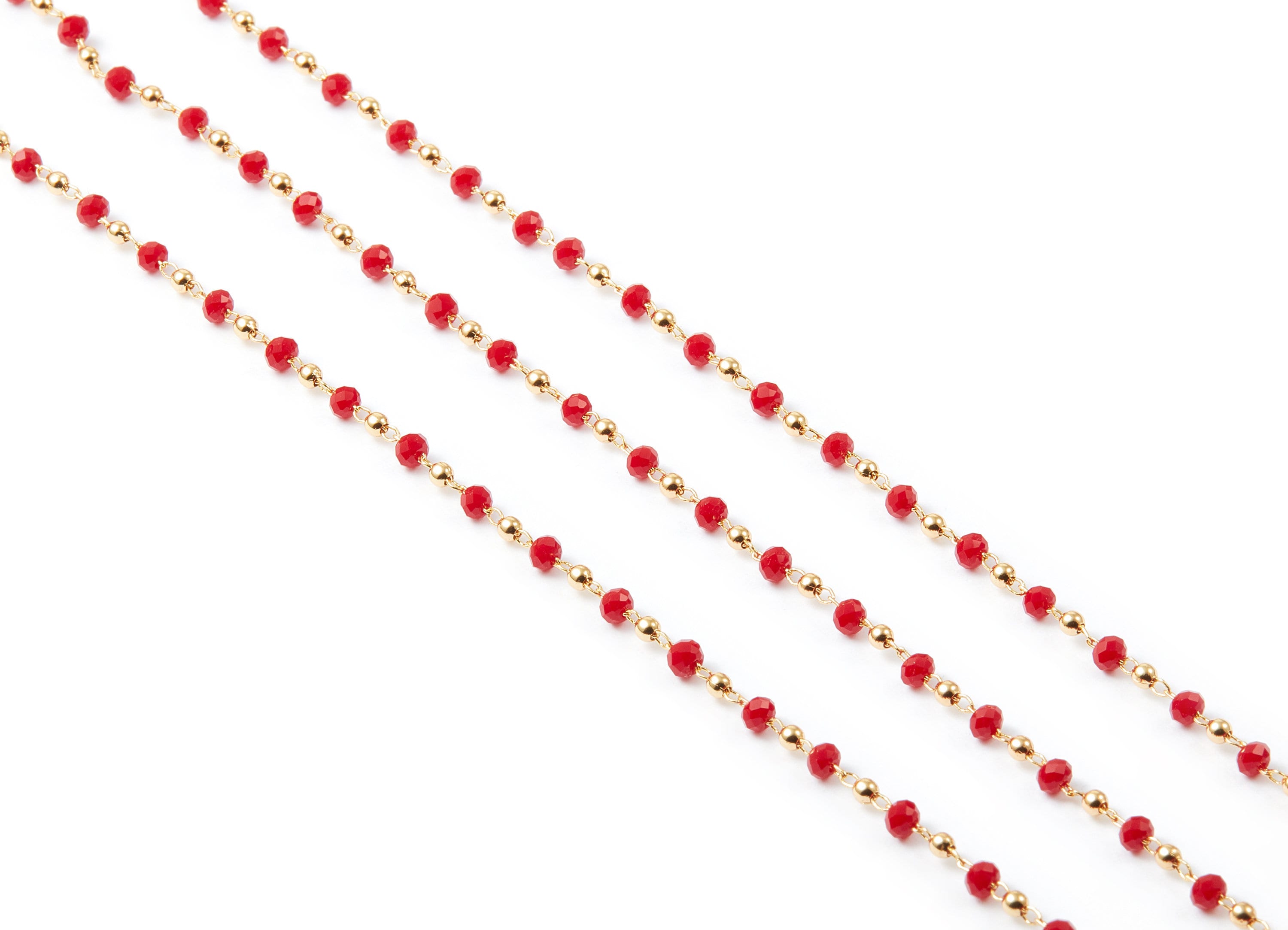 Bead Chain - Ball Satellite Soldered Chain - Brass Cable Chain - 18K Real Gold Plated - Miyuki Bead Chain - 0.12&quot; x 0.08&quot; x 0.01&quot; - RGP1024H - DOMEDBAZAAR