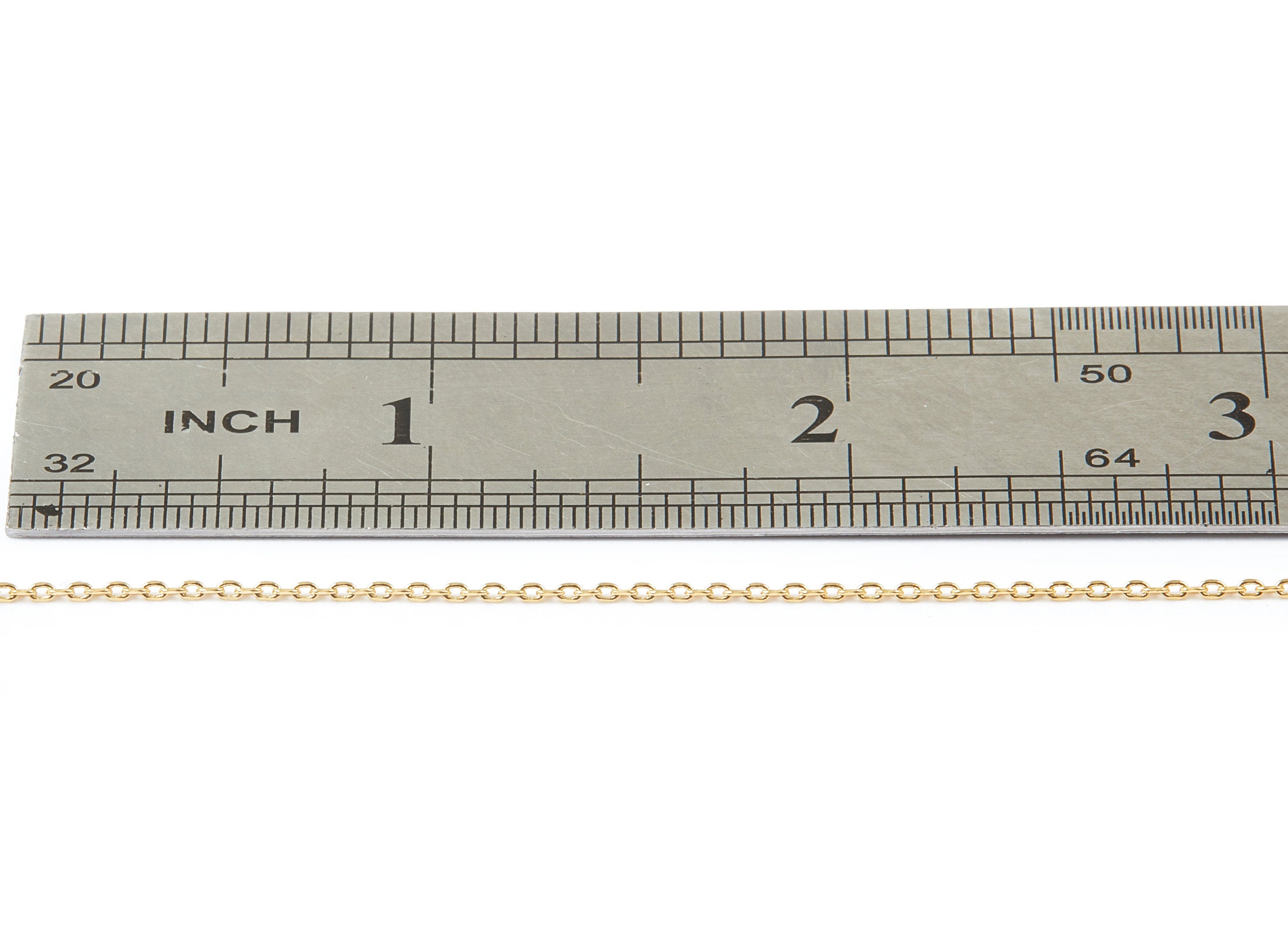 Faceted Soldered Flat Cable Chain - 18k Real Gold Plated Brass Chain -  Solder Tiny Chain - 0.08&quot; x 0.05&quot; x 0.01&quot; - RGP1027 - DOMEDBAZAAR