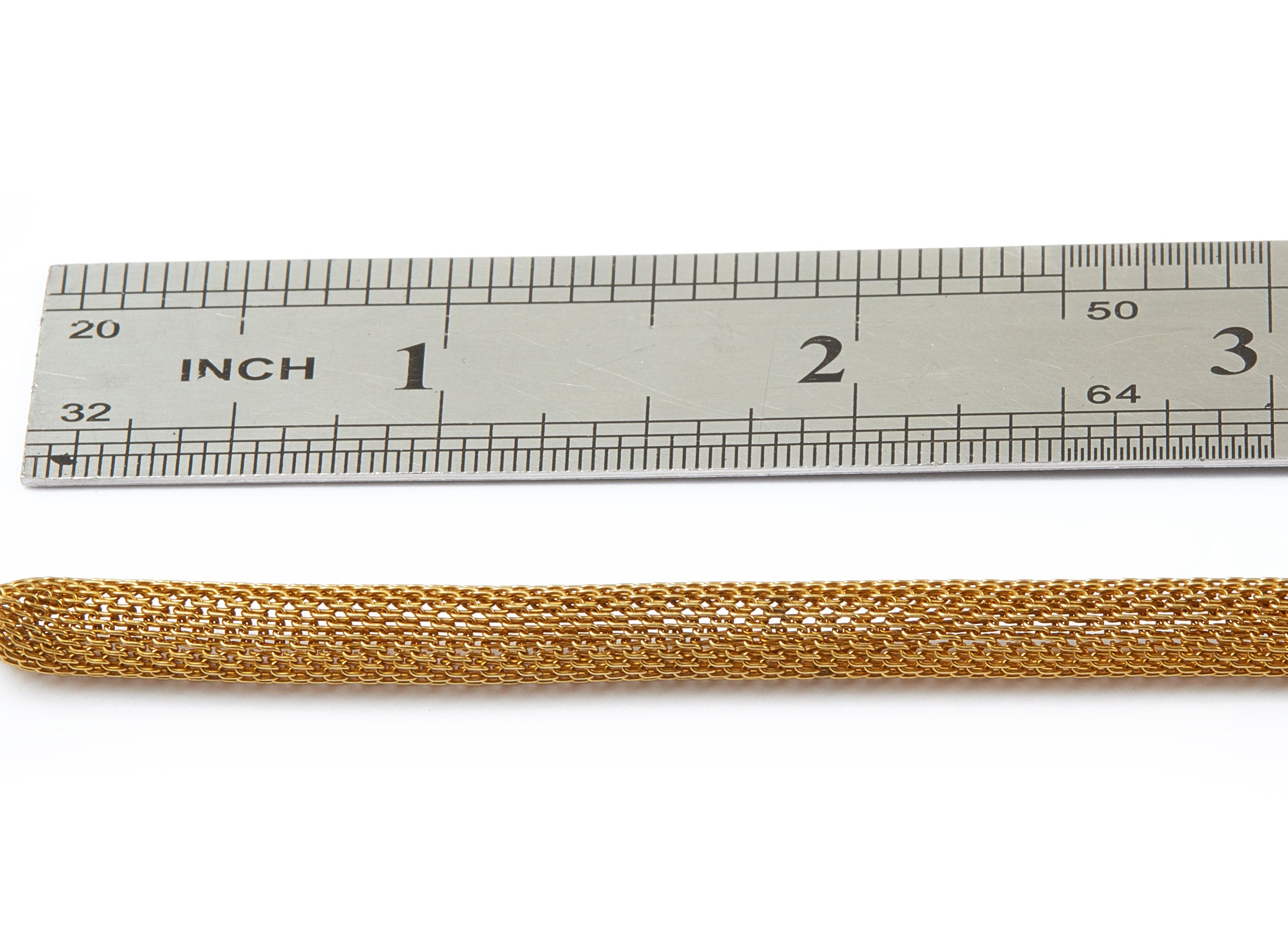 Raw Brass Mesh Chain - Raw Brass - Knitted Chain - &quot;0.22&quot;&quot; x 0.22&quot;&quot; x 0.03&quot;&quot; - CC1068 - DOMEDBAZAAR