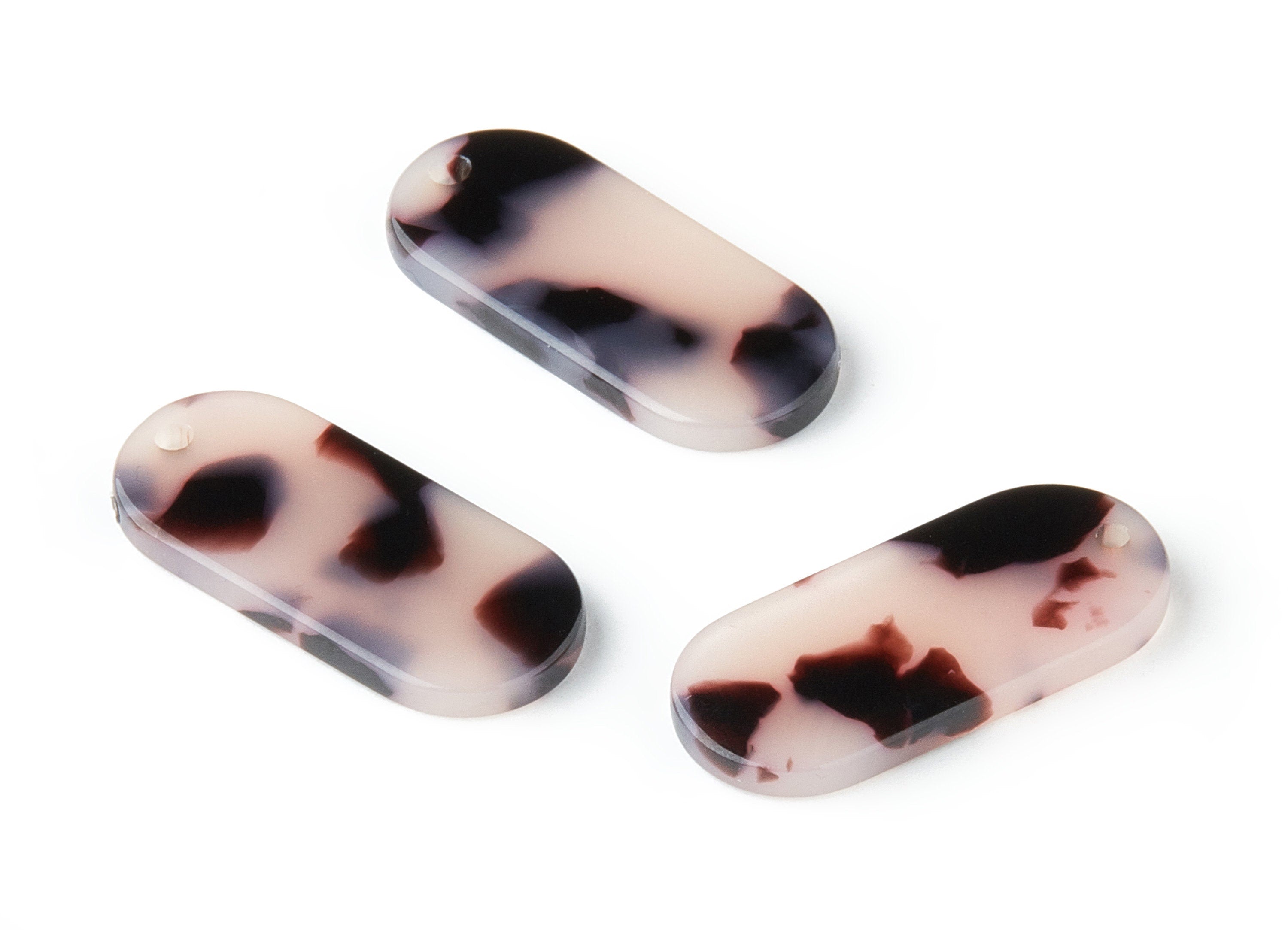 Acetate Acrylic Earring Charms - Blonde Tortoise Shell Earrings - Oval Shaped Pendant - Color Code: A06 - 26.6x11.7x2.65mm - AC1209D - DOMEDBAZAAR