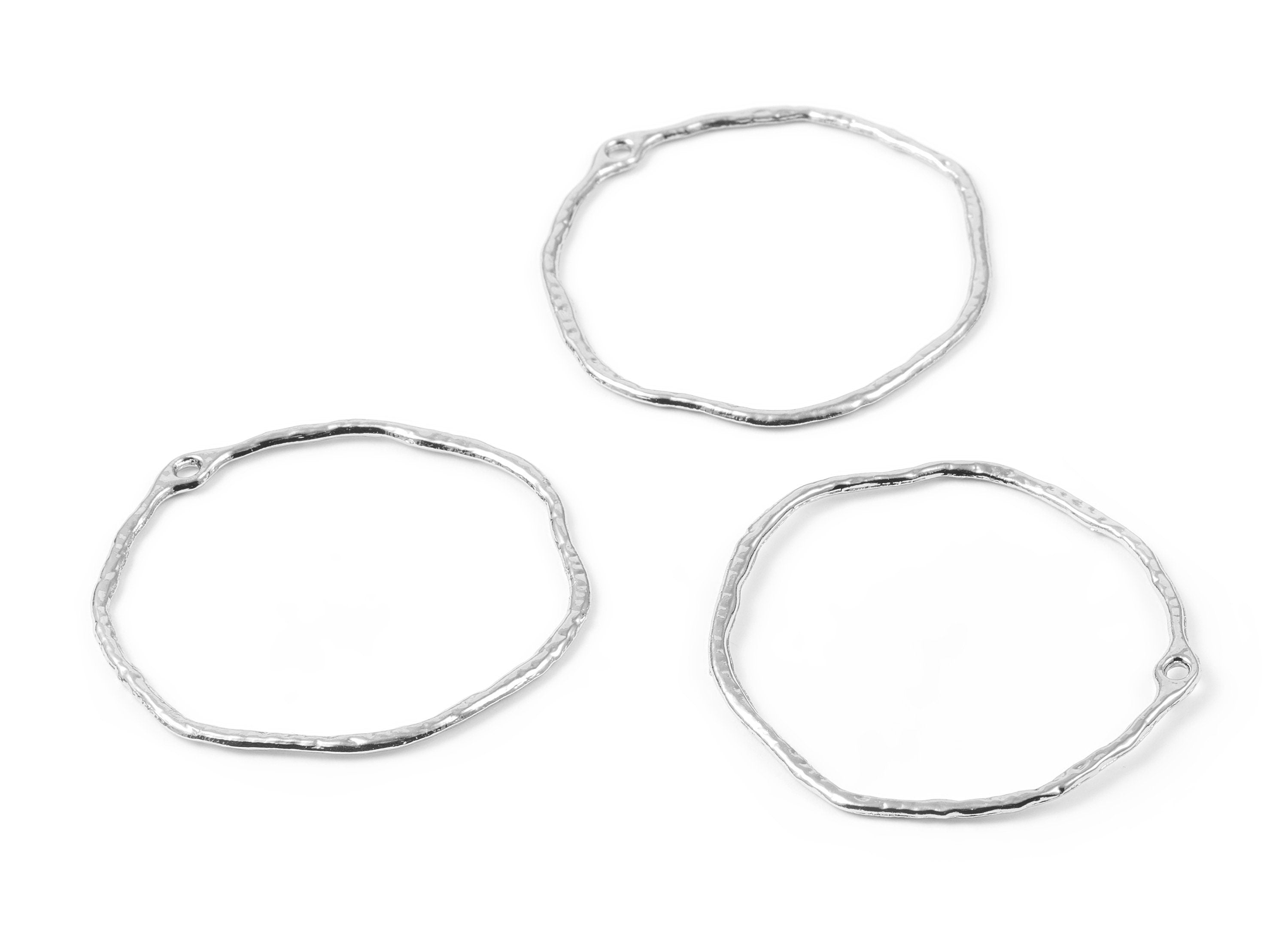 Circle Frame Shaped Charms - Aluminium Earring Findings - Alloy Pendant for Necklace - Jewelry Supplies - 42x44x1.3mm - ZZ1158S - DOMEDBAZAAR