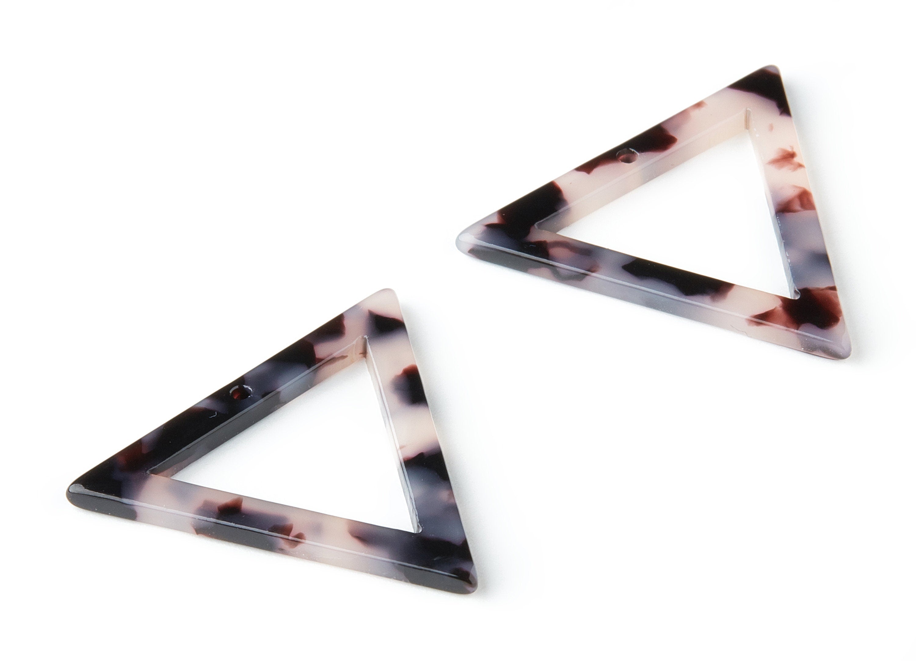 Acetate Acrylic Earring Charm - Blonde Tortoise Shell Earrings - Triangle Shaped - 1 Hole - Color Code: A06 - 35.36x31.09x2.5mm - AC1441 - DOMEDBAZAAR