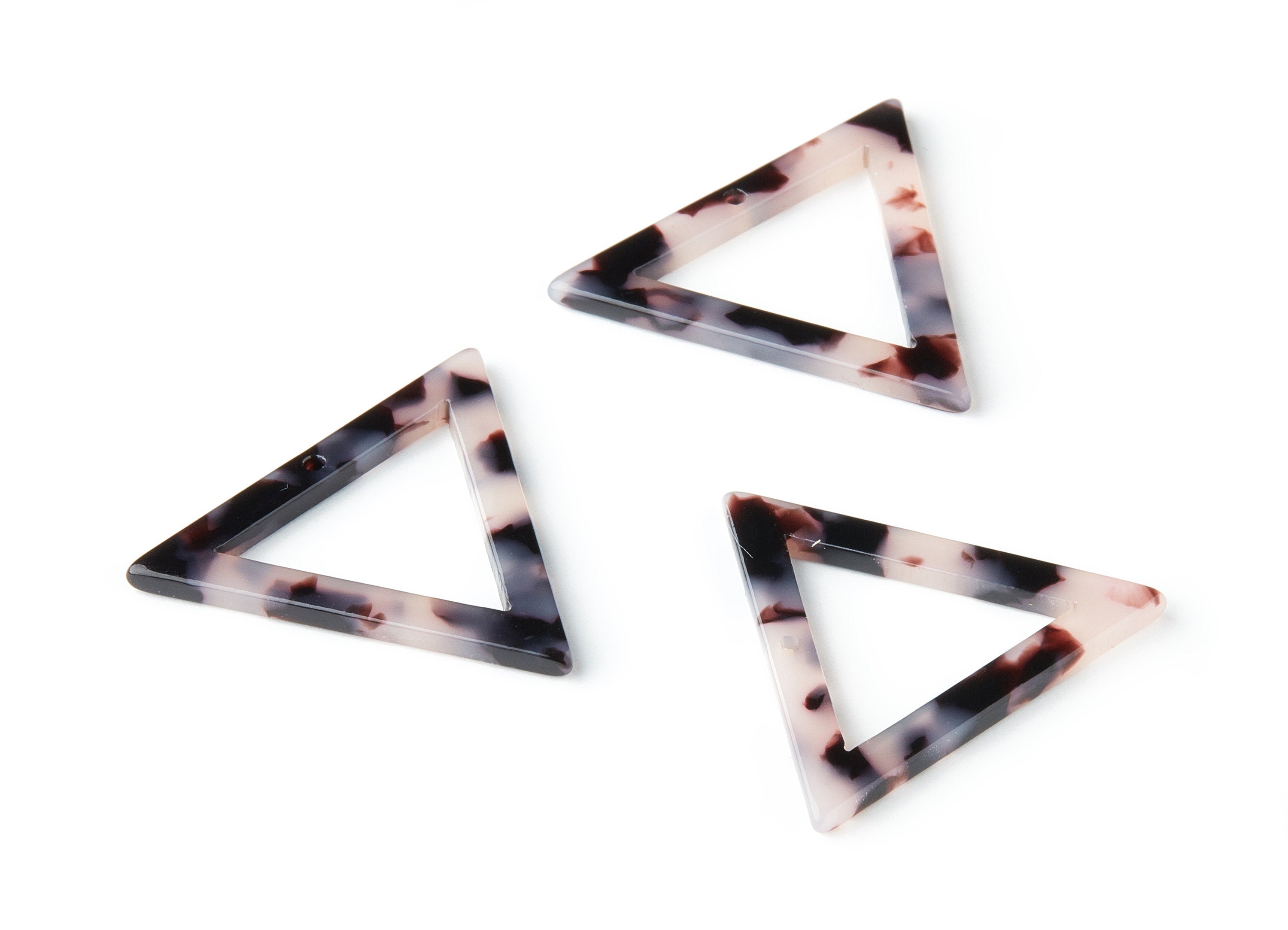 Acetate Acrylic Earring Charm - Blonde Tortoise Shell Earrings - Triangle Shaped - 1 Hole - Color Code: A06 - 35.36x31.09x2.5mm - AC1441 - DOMEDBAZAAR