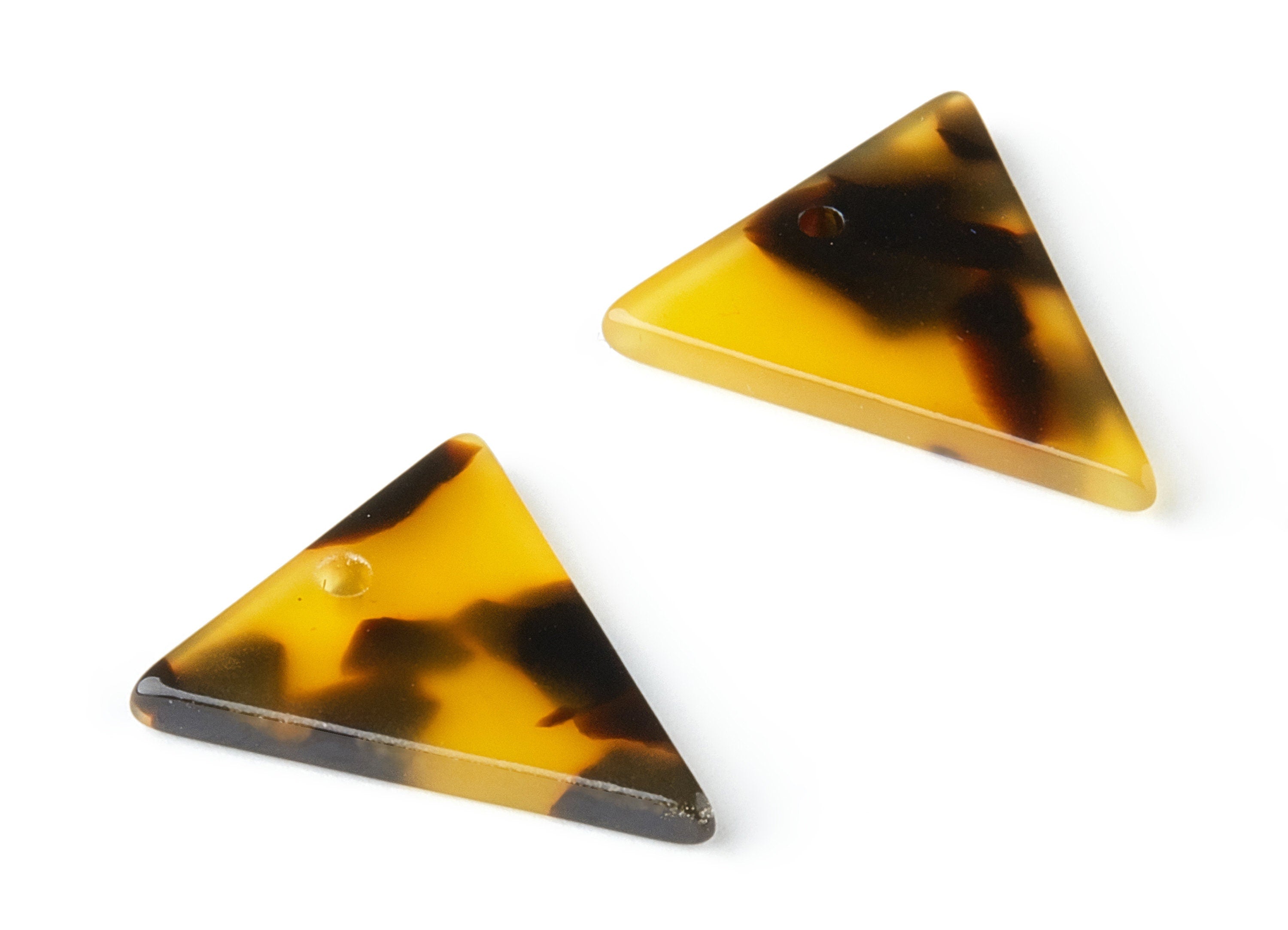 Acetate Acrylic Earring Charms - Tortoise Shell Earrings - Triangle Pendant - 1 Hole - Color Code: A02 - 20.25x18.28x2.38mm - AC1440 - DOMEDBAZAAR
