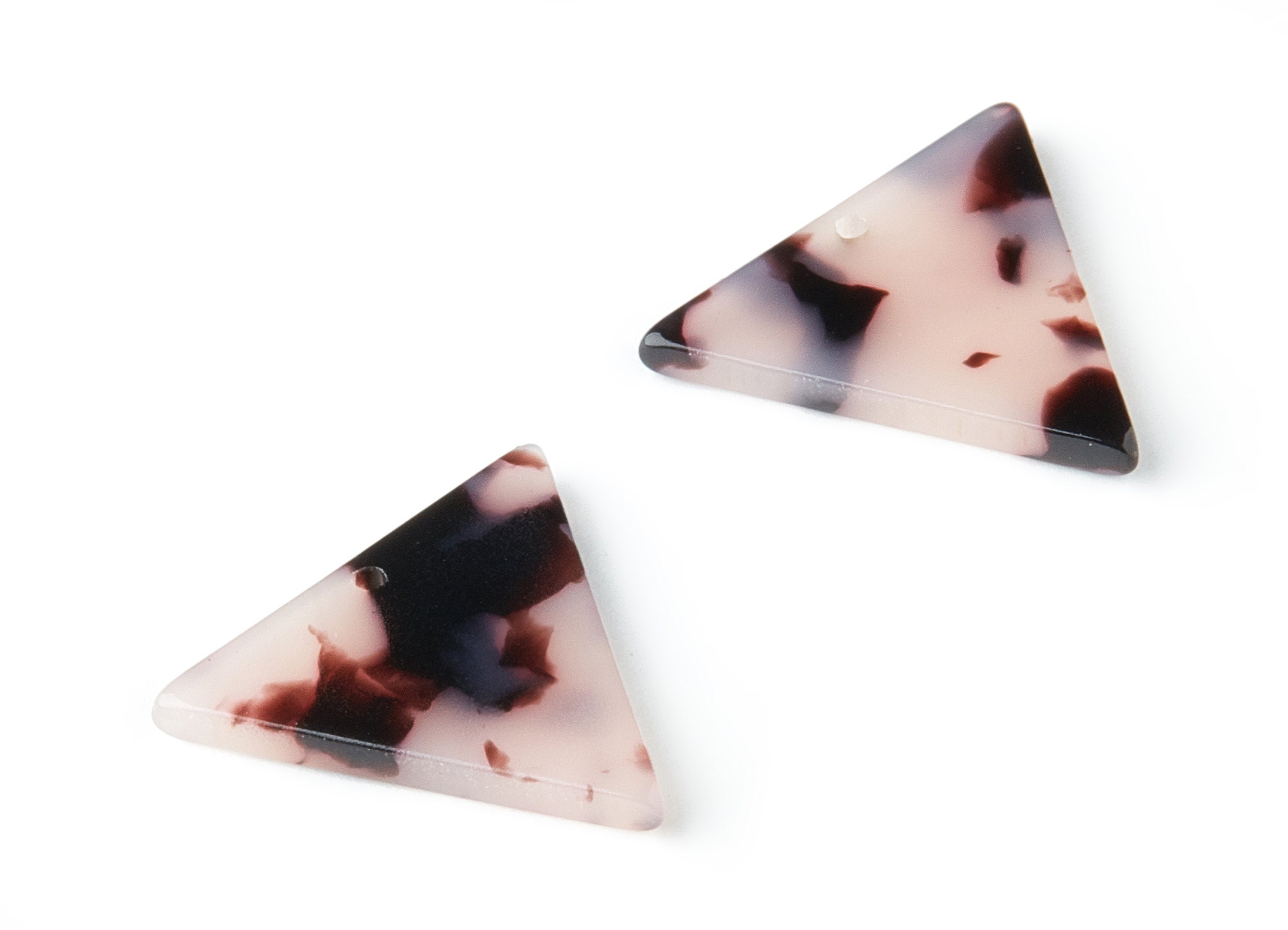 Acetate Acrylic Earring Charm - Blonde Tortoise Shell Earrings - Triangle Shaped - 1 Hole - Color Code: A06 - 21.94x18.99x2.45mm - AC1442 - DOMEDBAZAAR