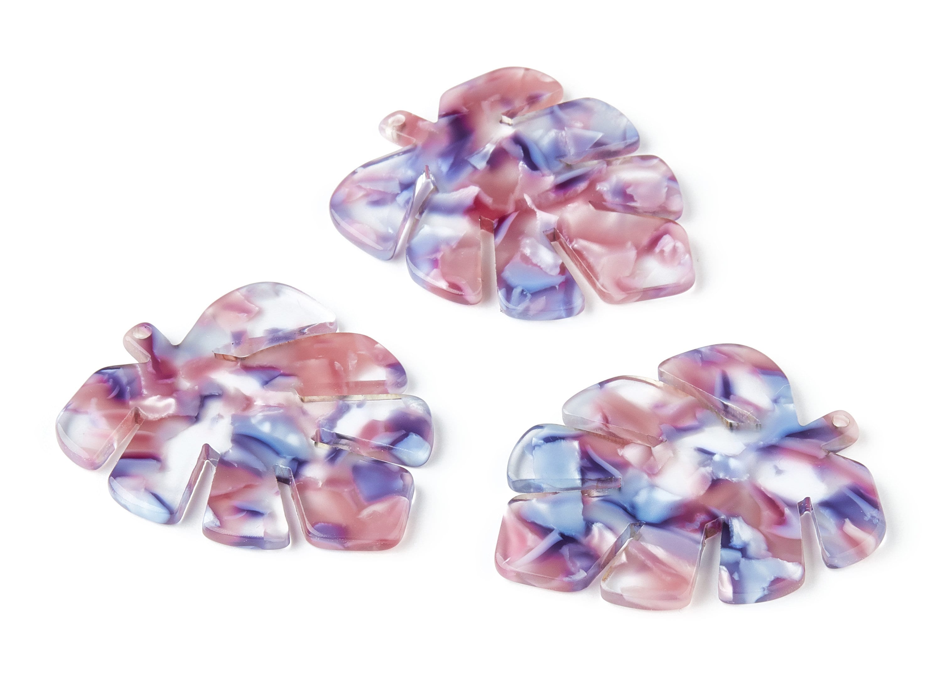 Acetate Leaf Charms -  Leaf Earrings and Pendant - Earring Findings - Jewelry Supplies - Color Code: A150 - 44x35x2.5mm - AC1052N - DOMEDBAZAAR