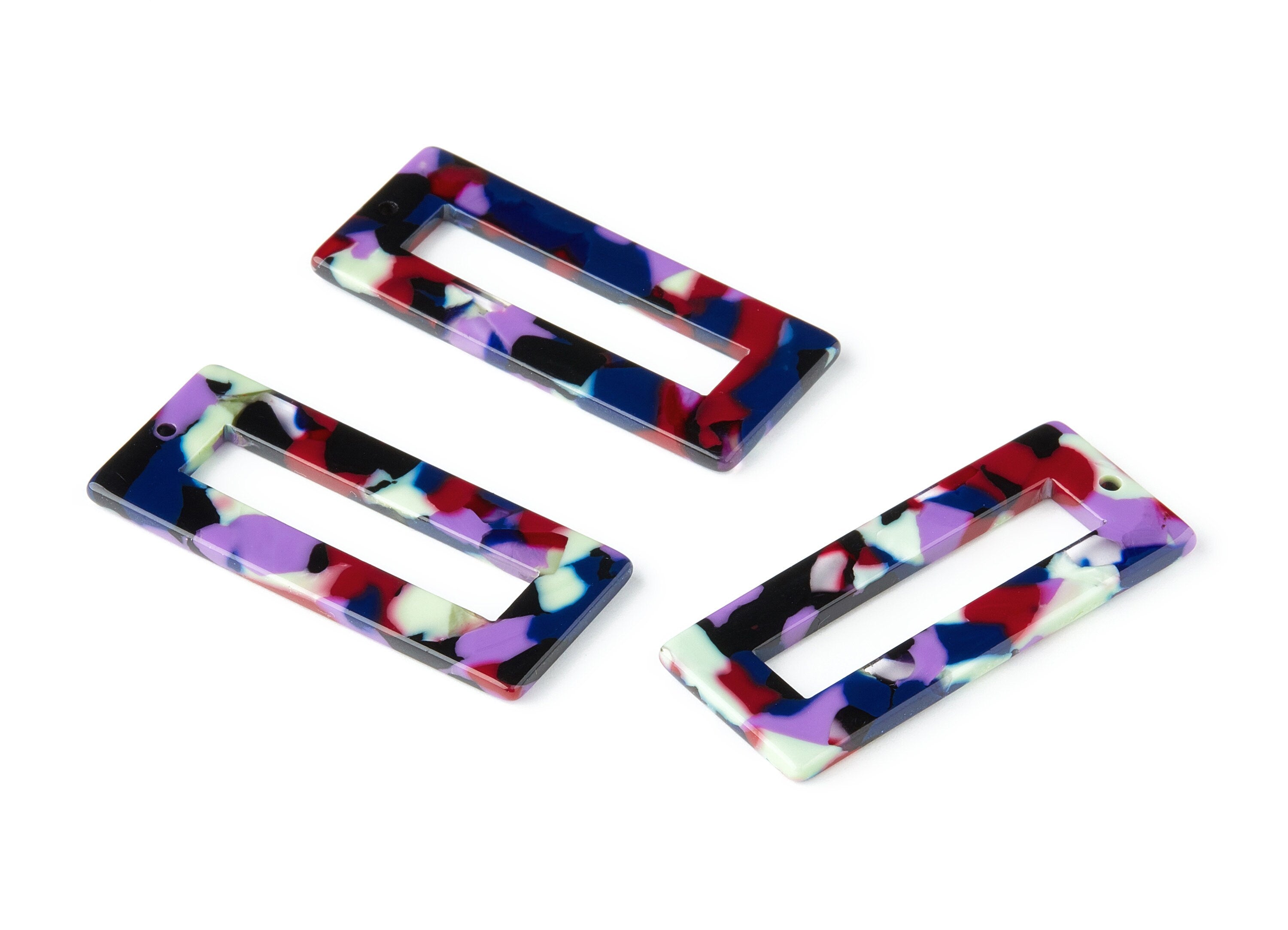 Acetate Rectangle Charms - Rectangle Pendant - Earring Findings - Jewelry Supplies - Color Code: A151 - 47.83x20.6x2.61mm - AC1025L - DOMEDBAZAAR