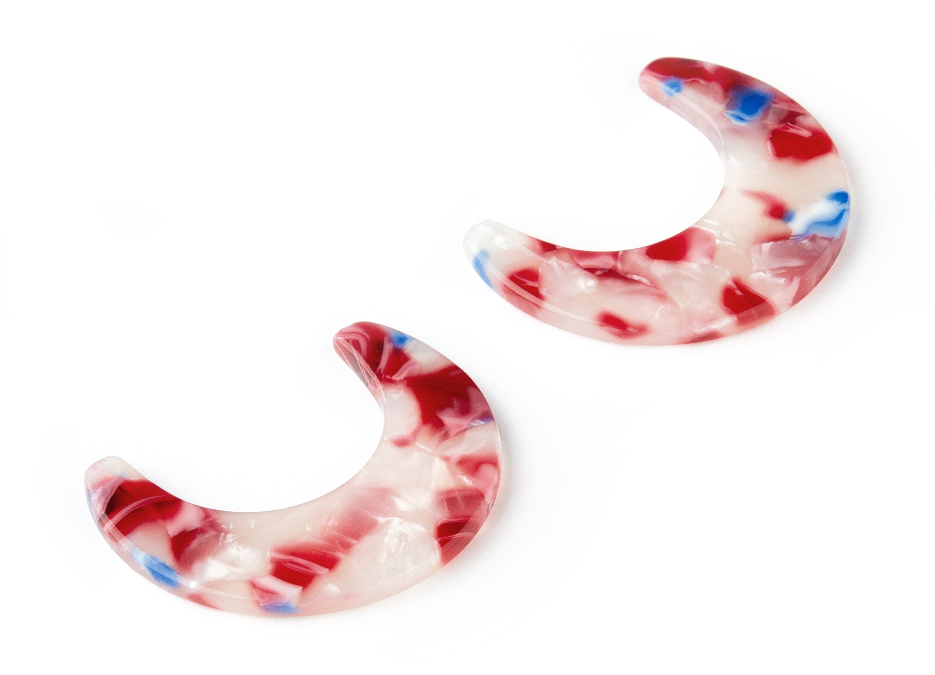 Acetate Moon Earring Charms - Acrylic Moon Pendant -  Earring Findings - Jewelry Supplies - Color Code: A52 - 32.6x25.5x2.61mm - AC1438B - DOMEDBAZAAR