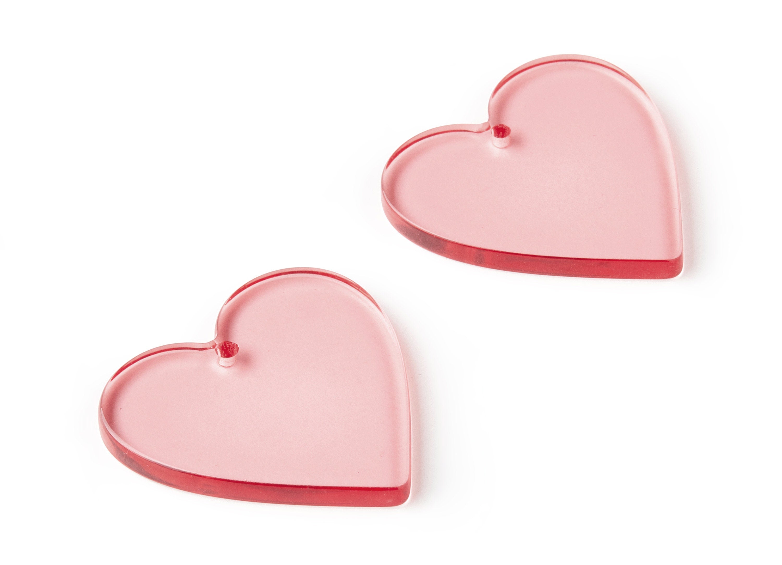 Acrylic Earring Charms - Earring Findings - Heart Shaped Pendant - Color Code: A69 - 31.78x31.34x2.64mm - AC1431A - DOMEDBAZAAR
