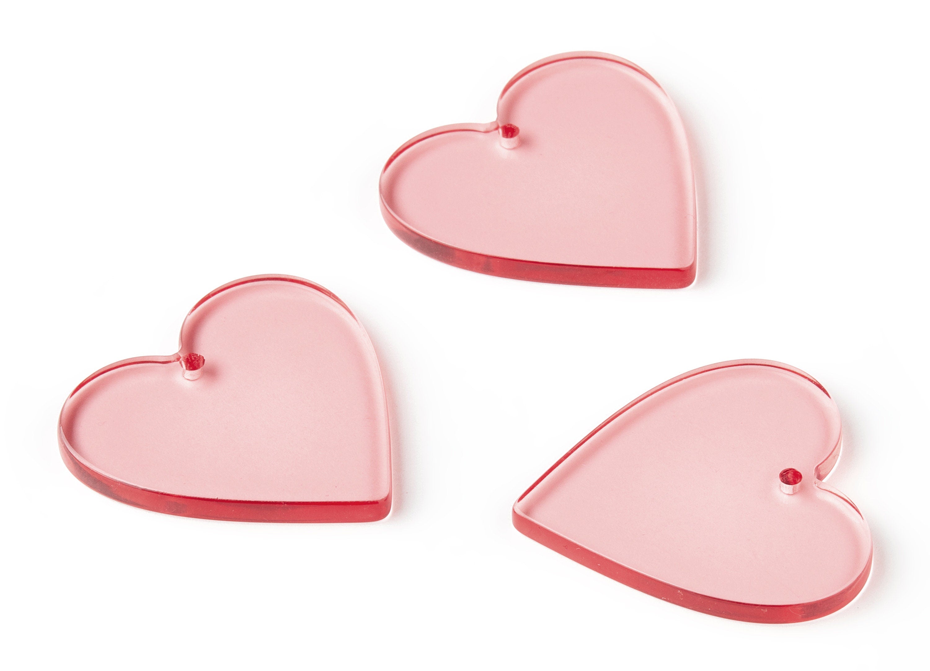 Acrylic Earring Charms - Earring Findings - Heart Shaped Pendant - Color Code: A69 - 31.78x31.34x2.64mm - AC1431A - DOMEDBAZAAR