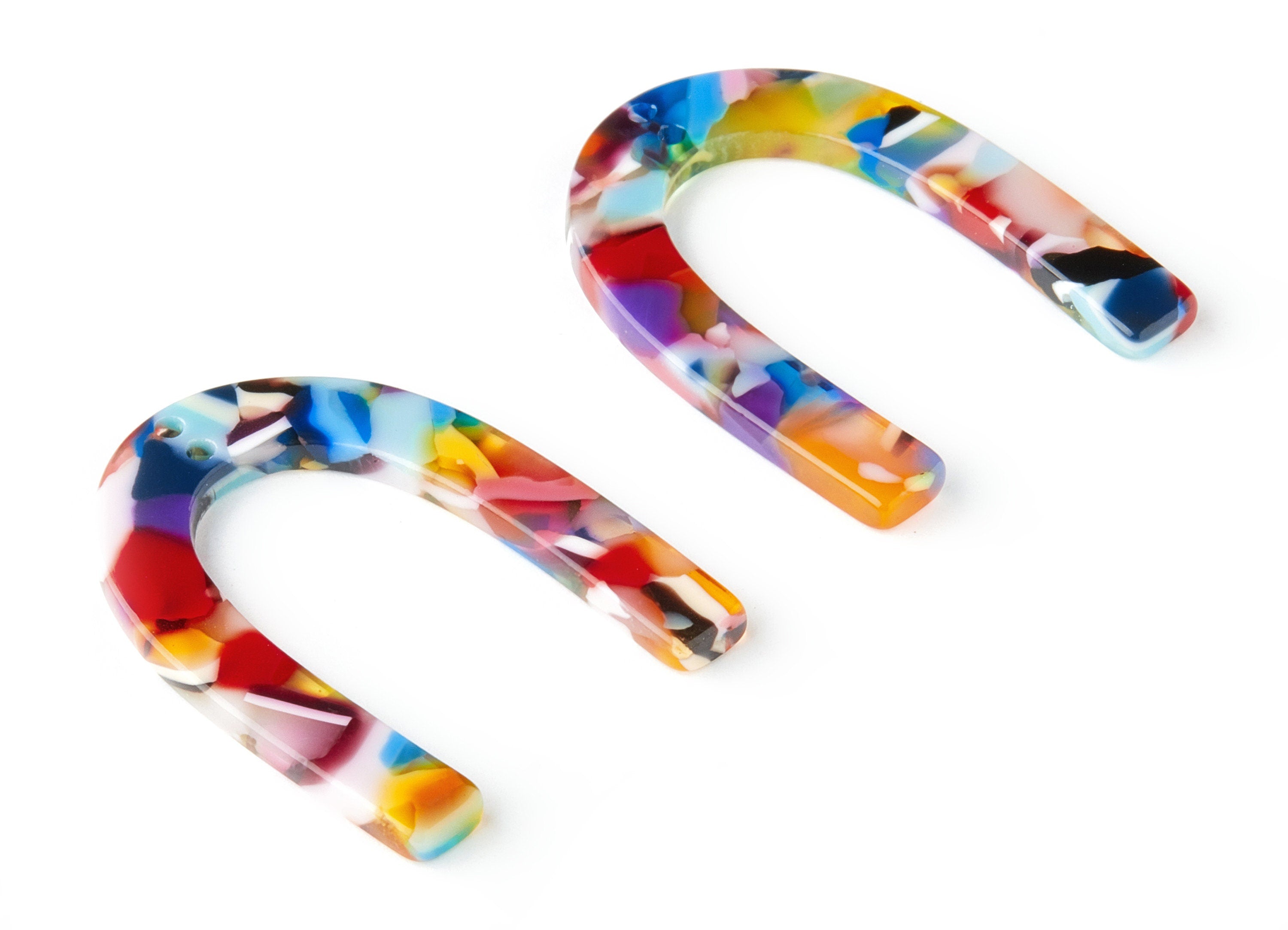 Acetate U Charm - U Earring and Pendant - Earring Findings - Jewelry Supplys - Color Code: A21 - 34.61x26.25x2.55mm - AC1114-A21 - DOMEDBAZAAR