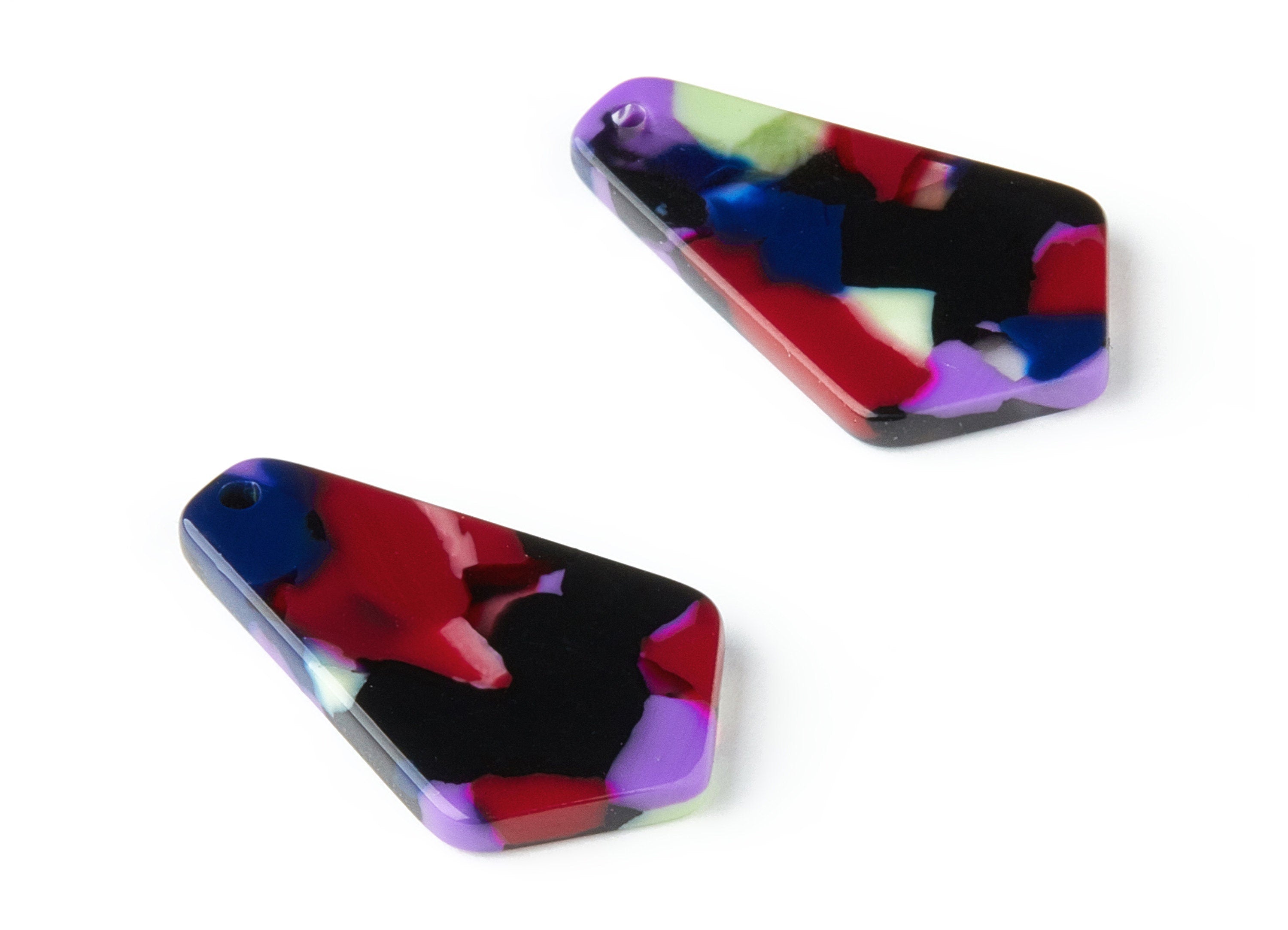 Acetate Geometric Earring Charms - Geometric Pendant - Earring Findings - Jewelry Supplies - Color Code: A151 - 27x16.59x2.65mm - AC1319F - DOMEDBAZAAR