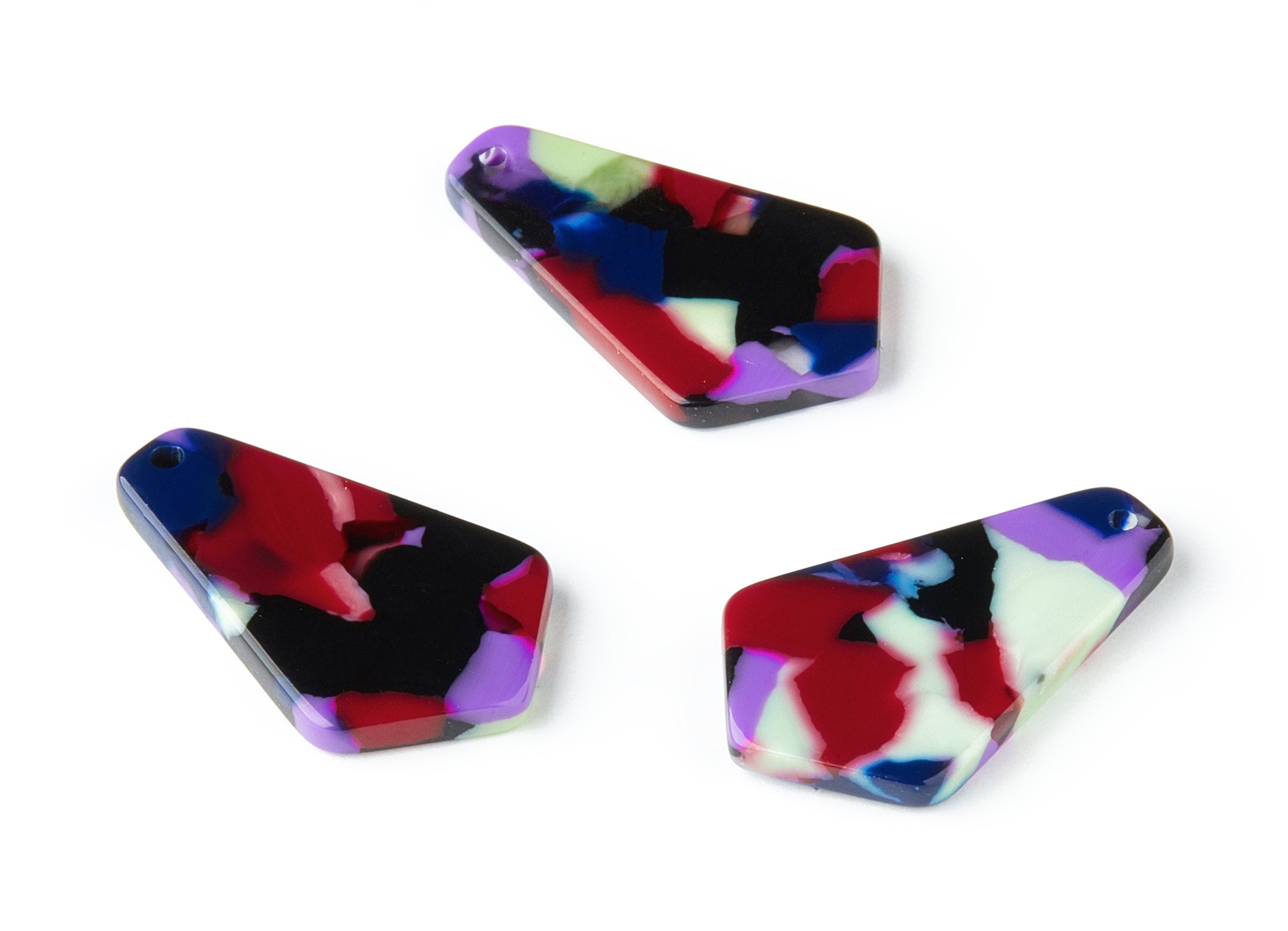 Acetate Geometric Earring Charms - Geometric Pendant - Earring Findings - Jewelry Supplies - Color Code: A151 - 27x16.59x2.65mm - AC1319F - DOMEDBAZAAR