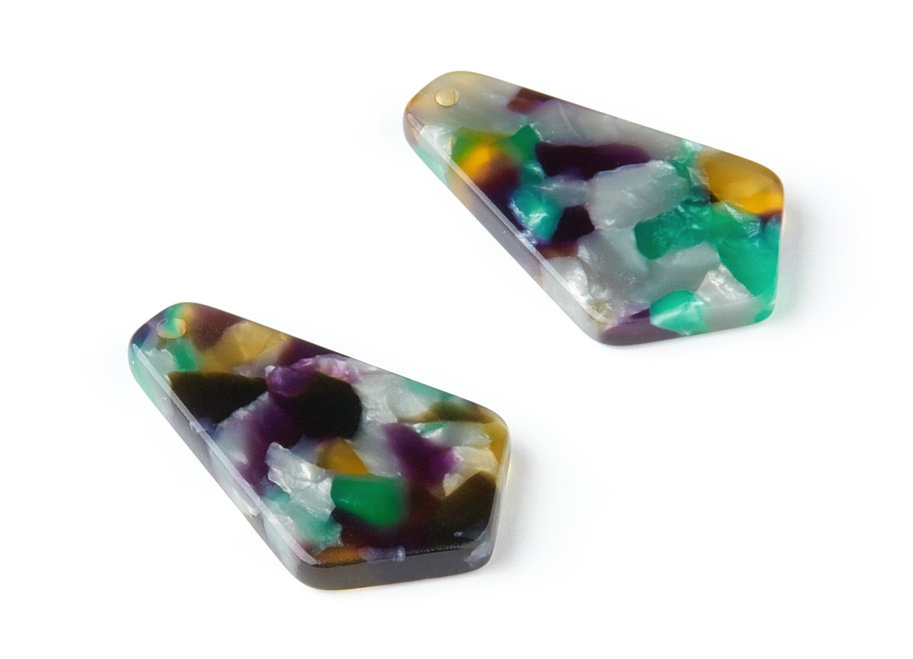 Acetate Geometric Earring Charms - Geometric Pendant - Jewelry Supplies - Color Code: A50 - 27x16.59x2.65mm - AC1319G - DOMEDBAZAAR