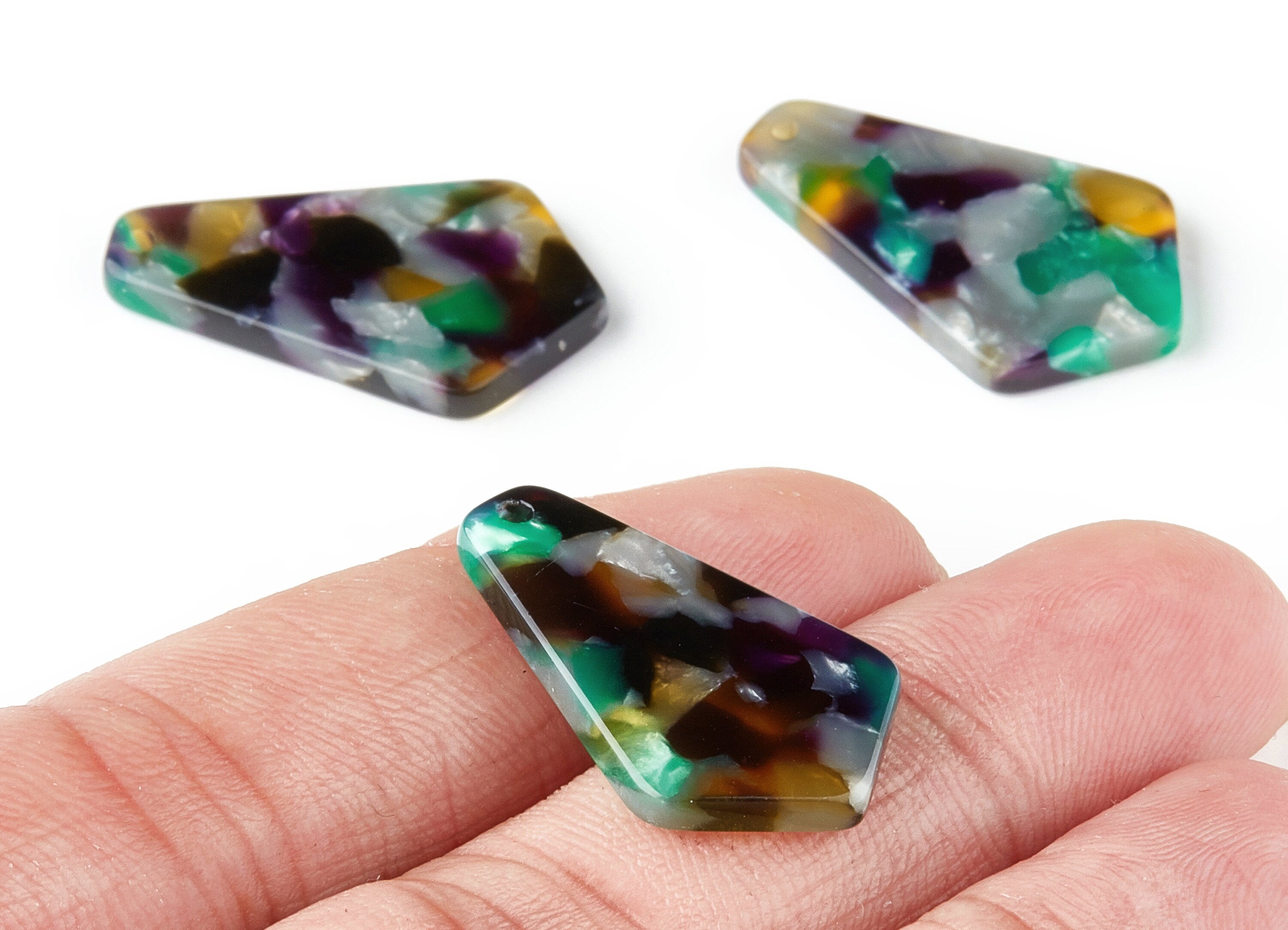 Acetate Geometric Earring Charms - Geometric Pendant - Jewelry Supplies - Color Code: A50 - 27x16.59x2.65mm - AC1319G - DOMEDBAZAAR