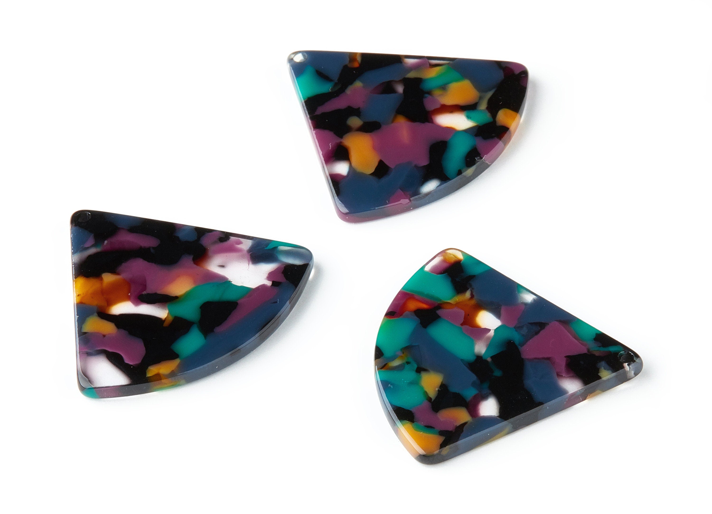 Acetate Fan Charms - Pizza Slice Earrings and Pendant - Earring Findings - Jewelry Necklace - Color Code:A25 - 31.1x34.4x2.66mm - AC1081K - DOMEDBAZAAR