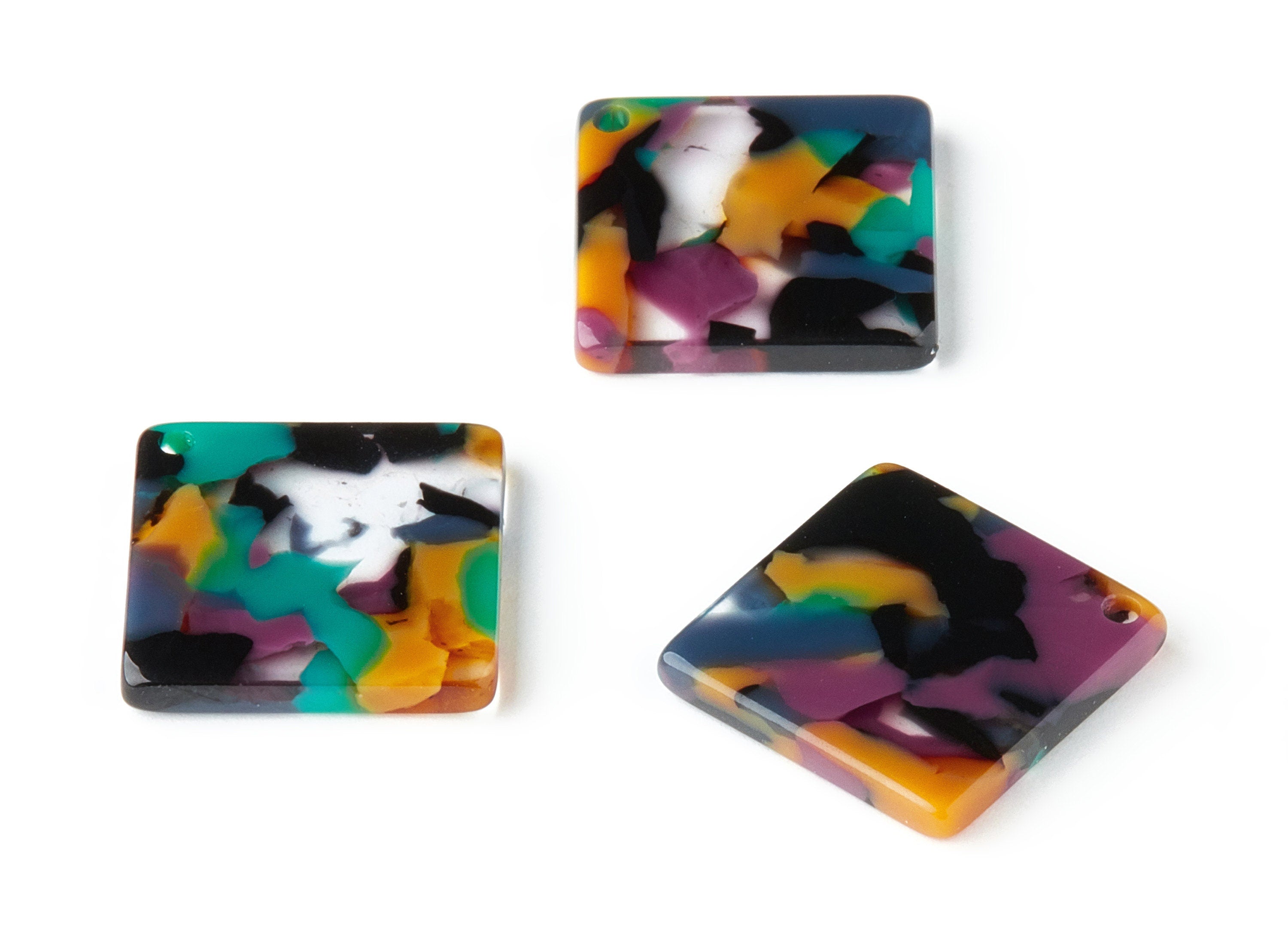 Acetate Square Charms - Square Earings and Pendant - Earring Findings - Jewelry Supplies - Color Code: A25 - 17.8x17.8x2.6mm - AC1078H - DOMEDBAZAAR