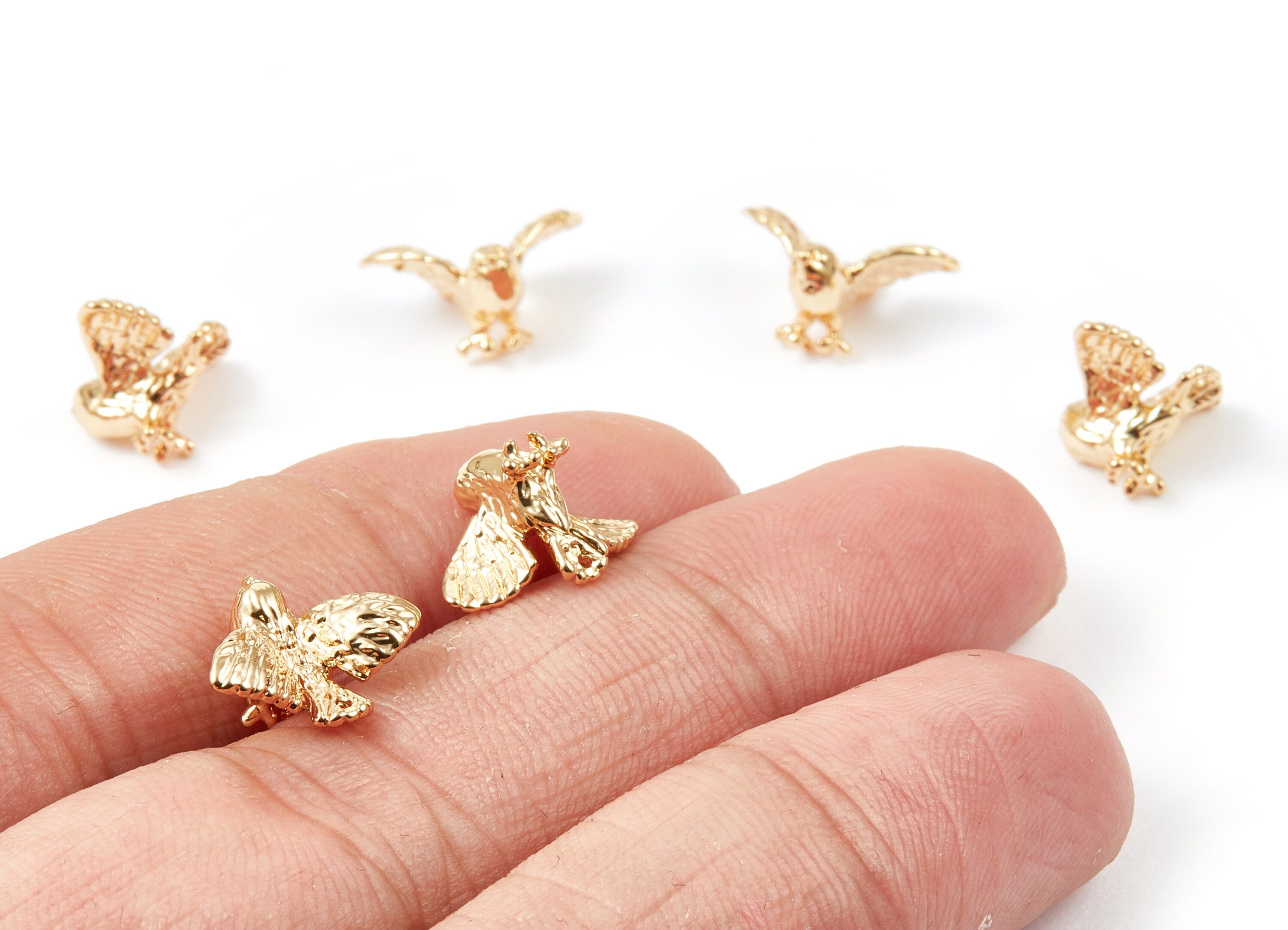 18K Real Gold Plated Charm Pendant -  Brass Pendant - Jewelry Supplies - 11x7mm - RGP1035 - DOMEDBAZAAR