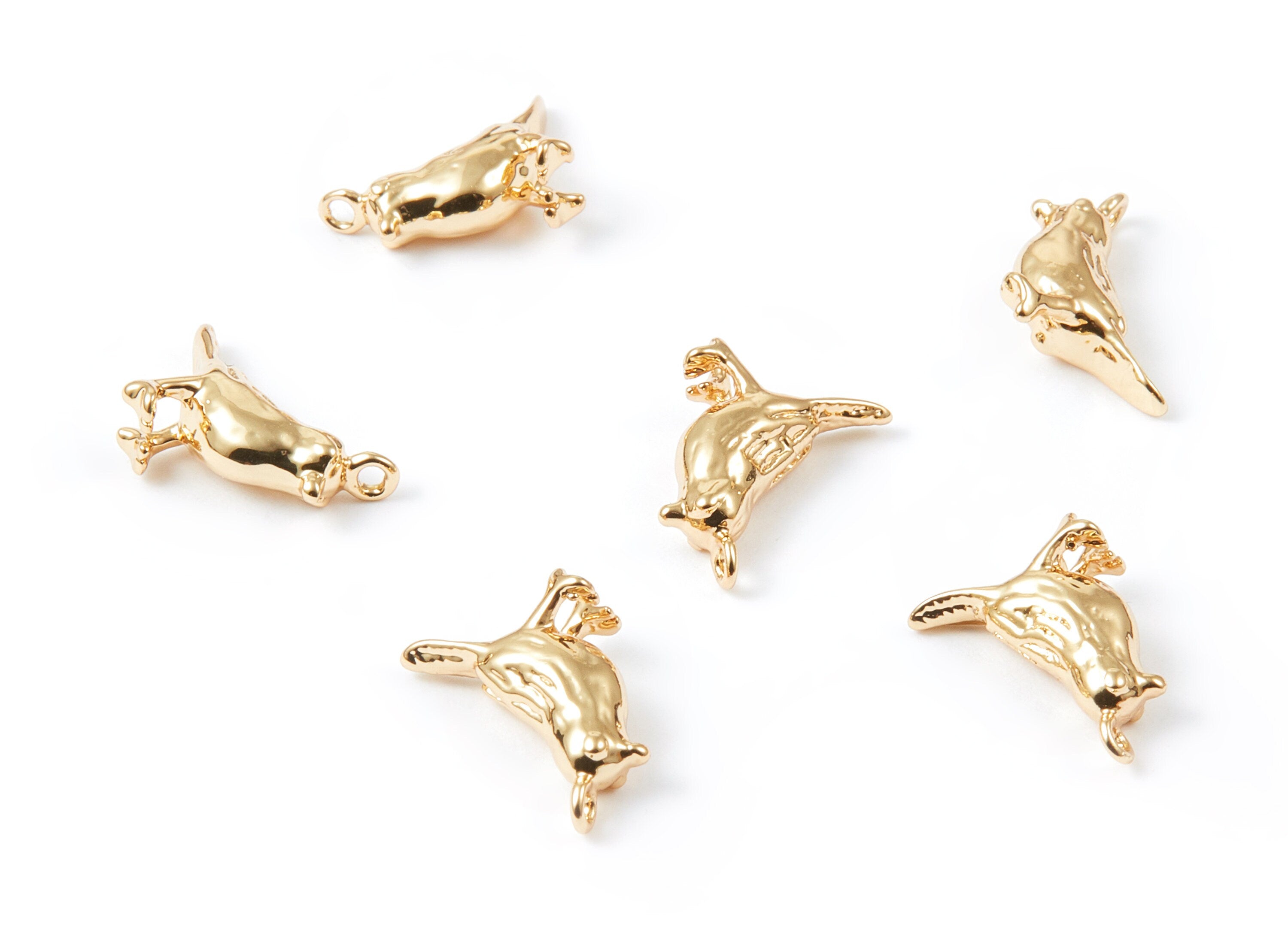 18K Real Gold Plated Charm Pendant -  Brass Pendant - Jewelry Supplies - 12x8mm - RGP1034 - DOMEDBAZAAR