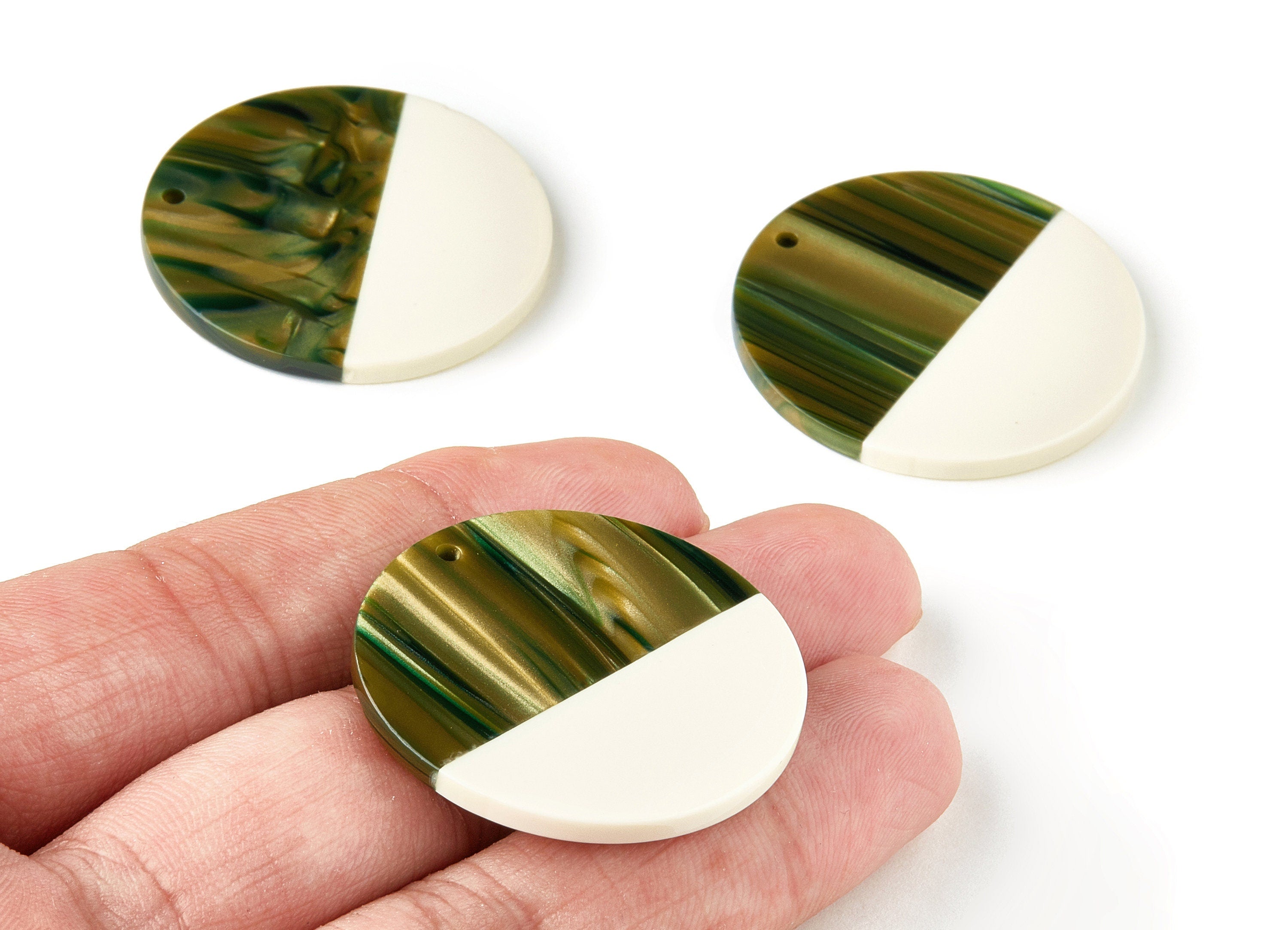 Acetate Round Charms - Coin Earrings and Pendant - Earring Findings - Jewelry Supply - Color Code: A78 - 35.1x35.1x2.5mm - AC1256-A78 - DOMEDBAZAAR