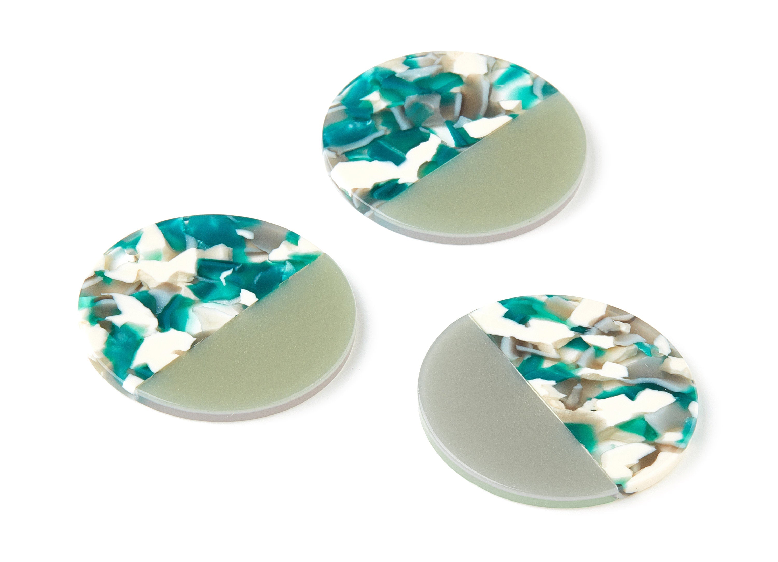 Acetate Round Charms - Coin Earrings and Pendant - Earring Findings - Jewelry Supply - Color Code: A357 - 35.1x35.1x2.5mm - AC1256-A357 - DOMEDBAZAAR