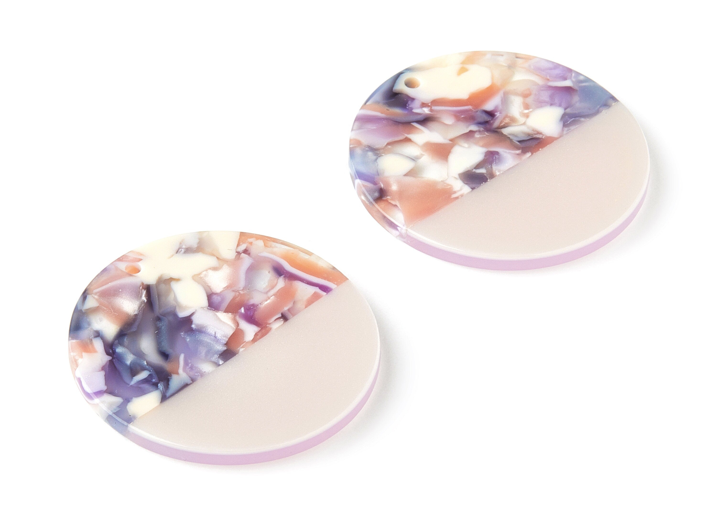 Acetate Round Charms - Coin Earrings and Pendant - Earring Findings - Jewelry Supply - Color Code: A362 - 35.1x35.1x2.5mm - AC1256-A362 - DOMEDBAZAAR