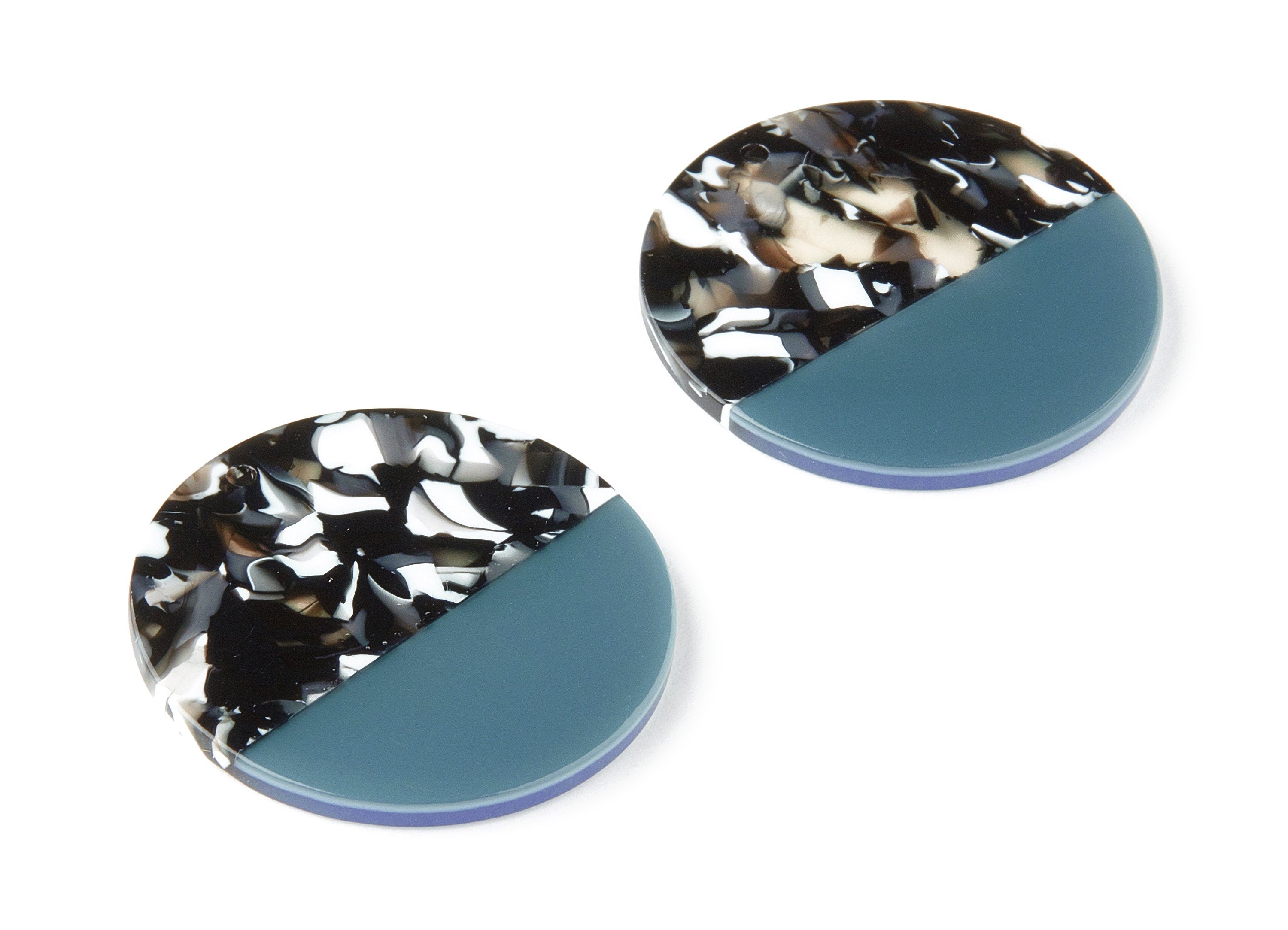 Acetate Round Charms - Coin Earrings and Pendant - Earring Findings - Jewelry Supply - Color Code: A353 - 35.1x35.1x2.5mm - AC1256-A353 - DOMEDBAZAAR