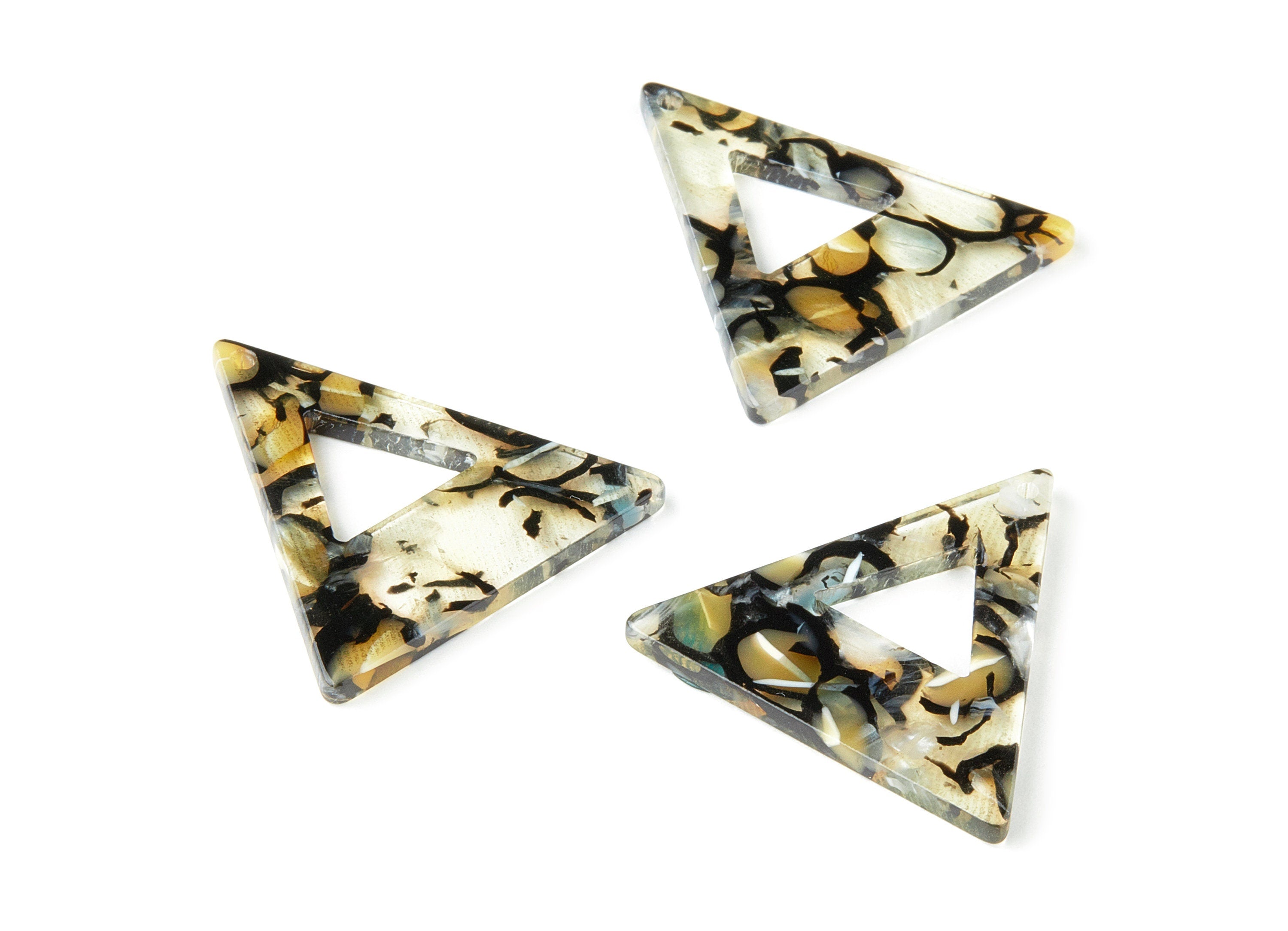 Acetate Triangle Charms - Triangle Earrings and Pendant - Earring Findings - Color Code: A328 - 33.21x33.06x2.5mm - AC1649-A328 - DOMEDBAZAAR